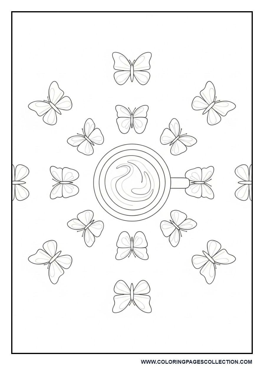 Coffee Cup with Butterflies