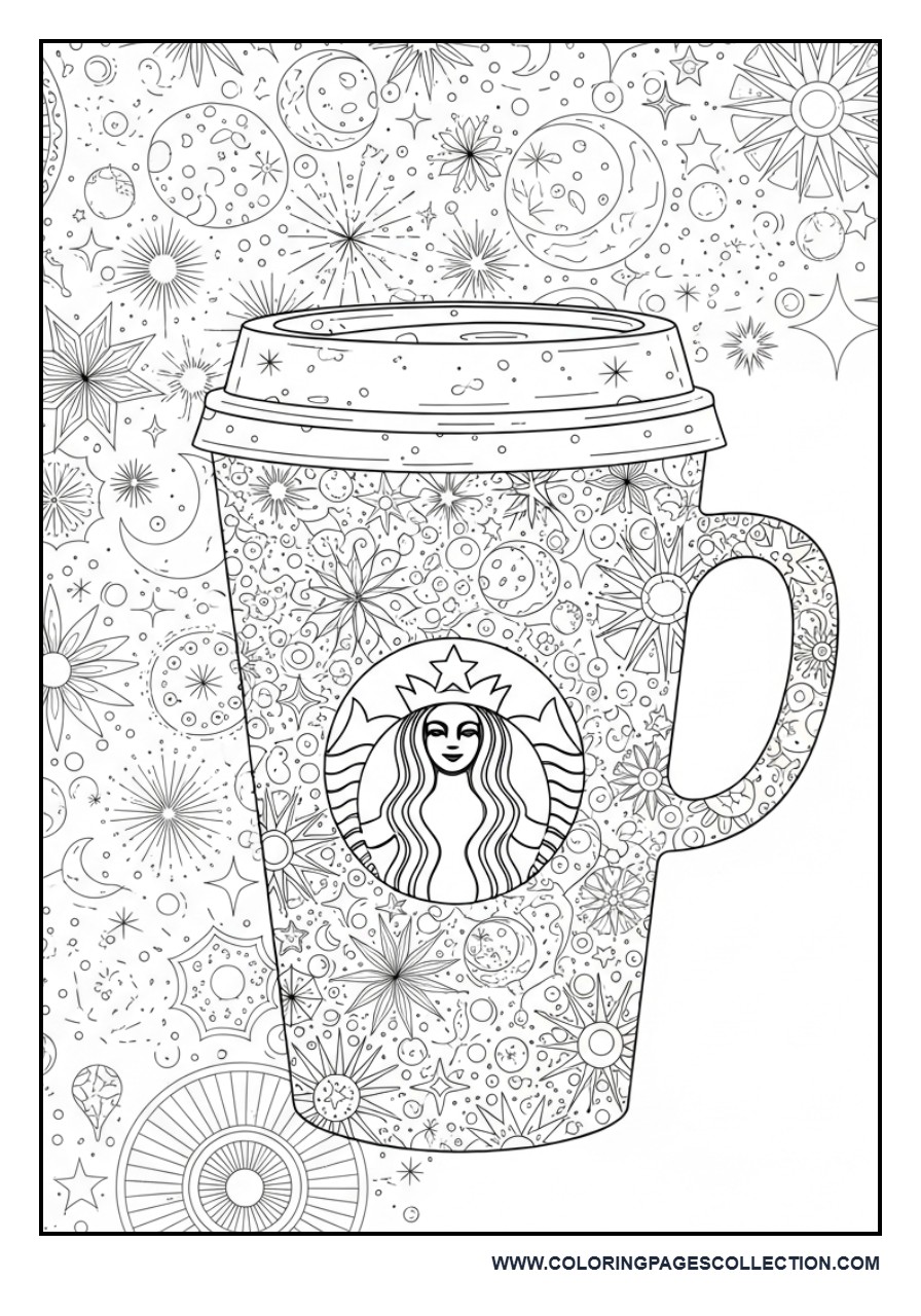 Coffee Cup with Galaxy-Themed Pattern