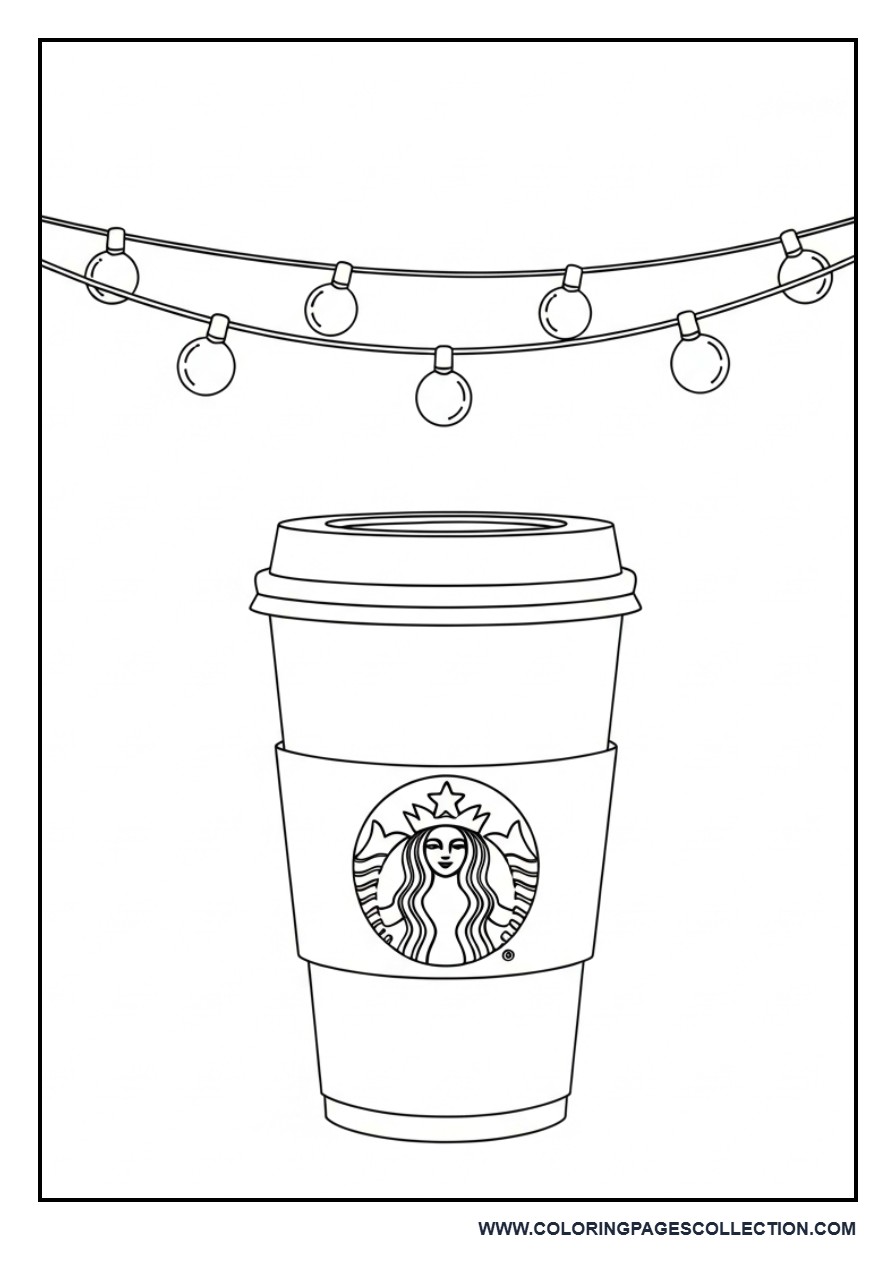 Coffee Cup with Hanging Lights