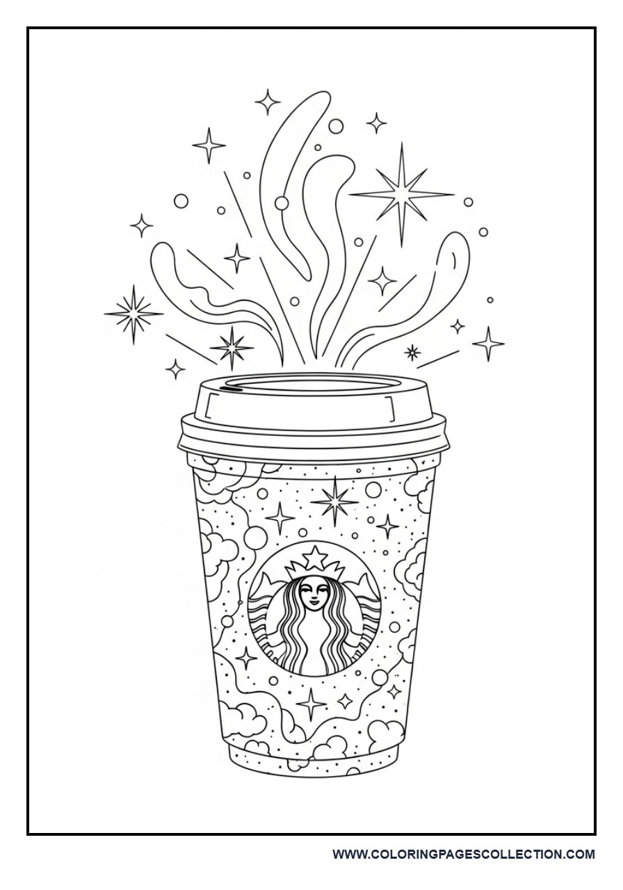 Coffee Cup with Magic Sparkles