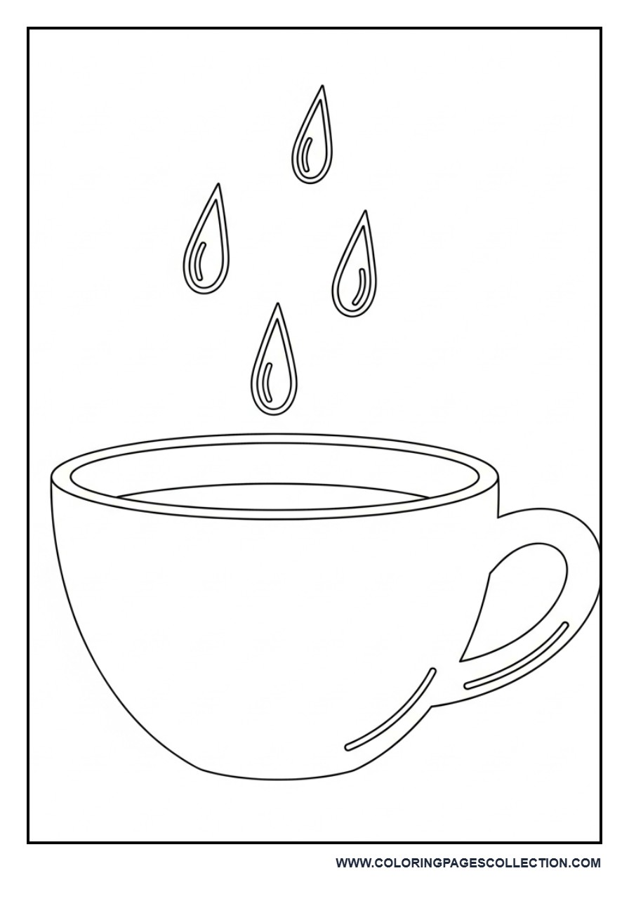 Coffee Cup with Rainy Background