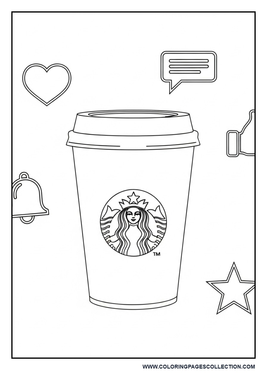 Coffee Cup with Social Media Icons