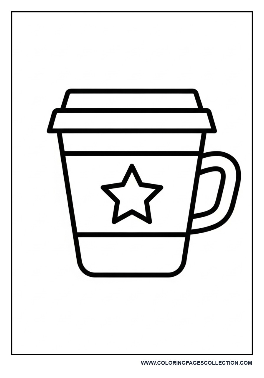 Coffee Cup with Star Icon