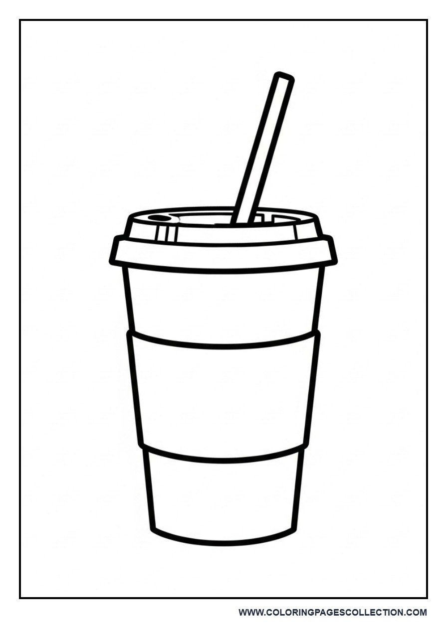 Coffee Cup with Straw (Simple)