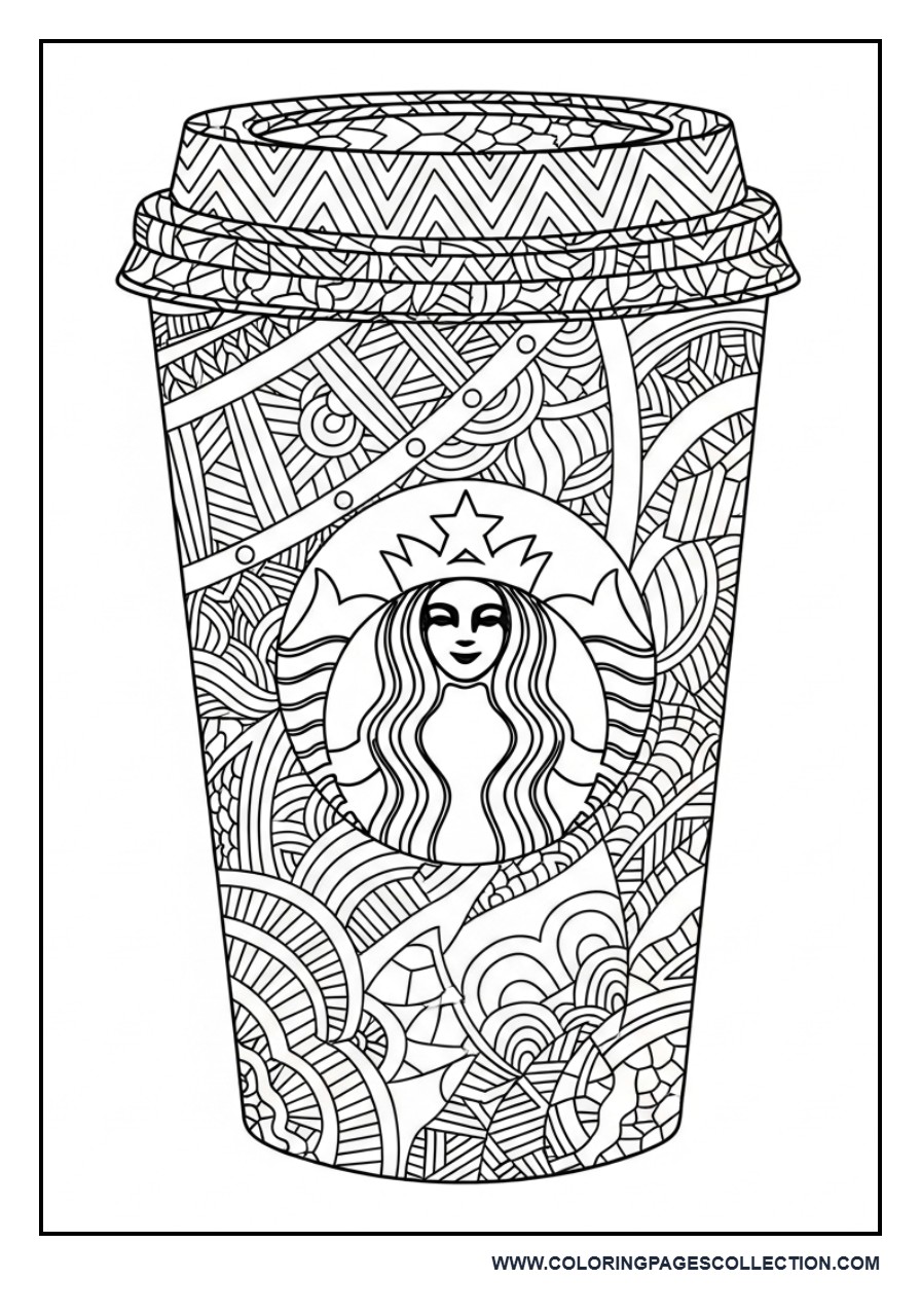 Coffee Cup with Zentangle Art