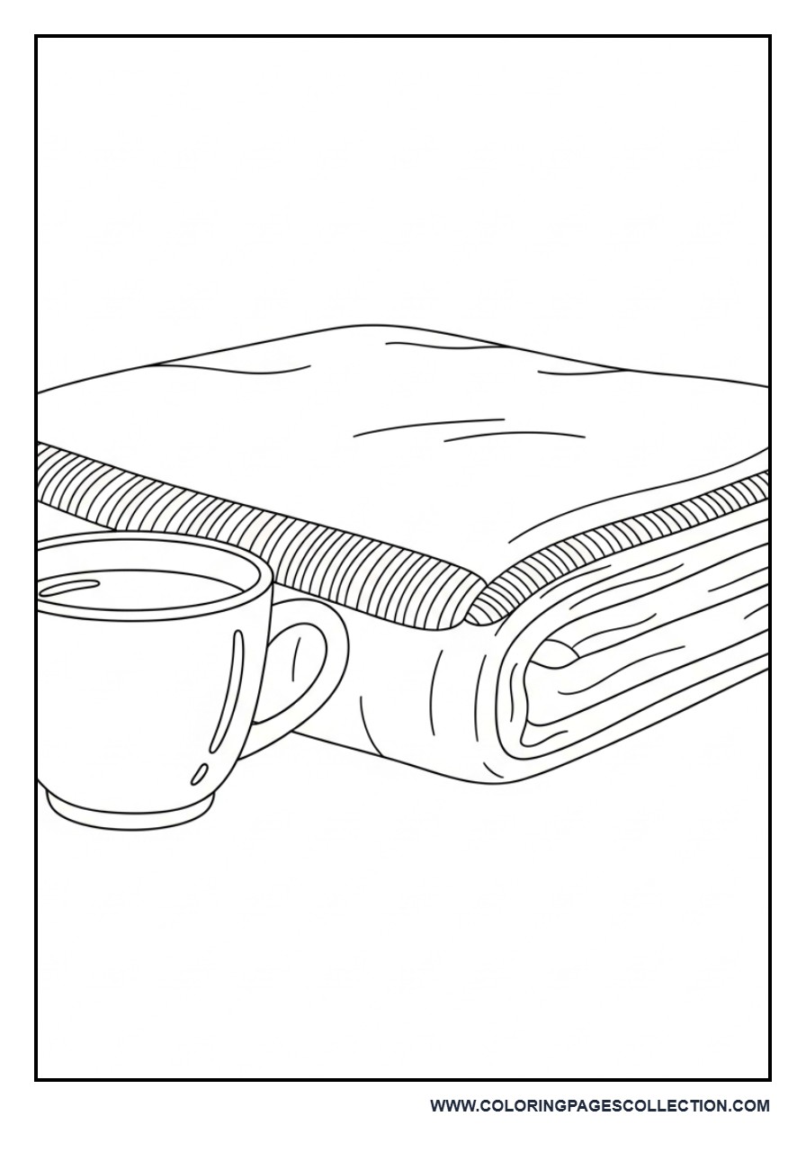 Cozy Coffee Scene with Blanket