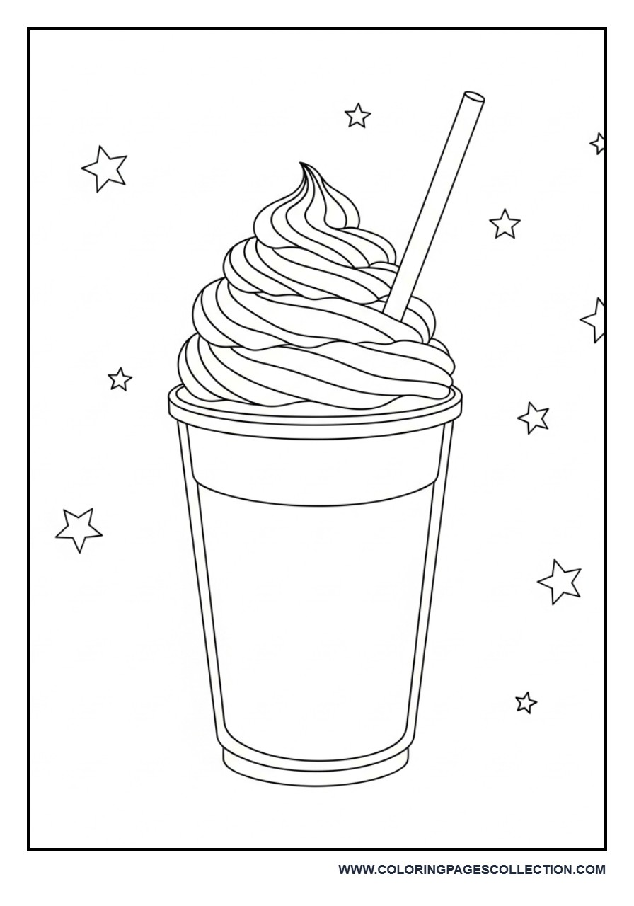 Frappuccino with Stars Background
