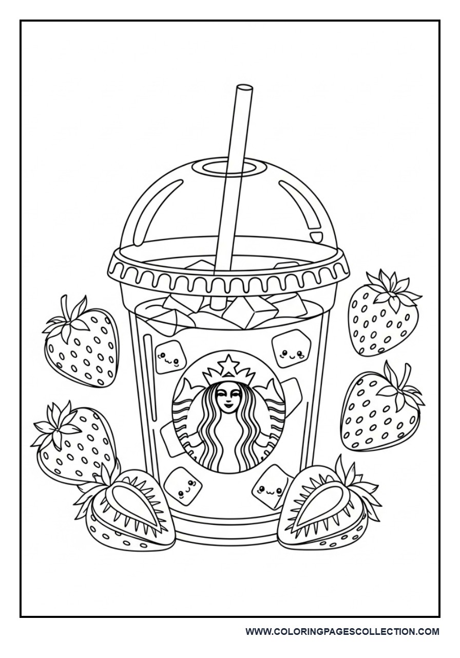 Iced Drink with Strawberries