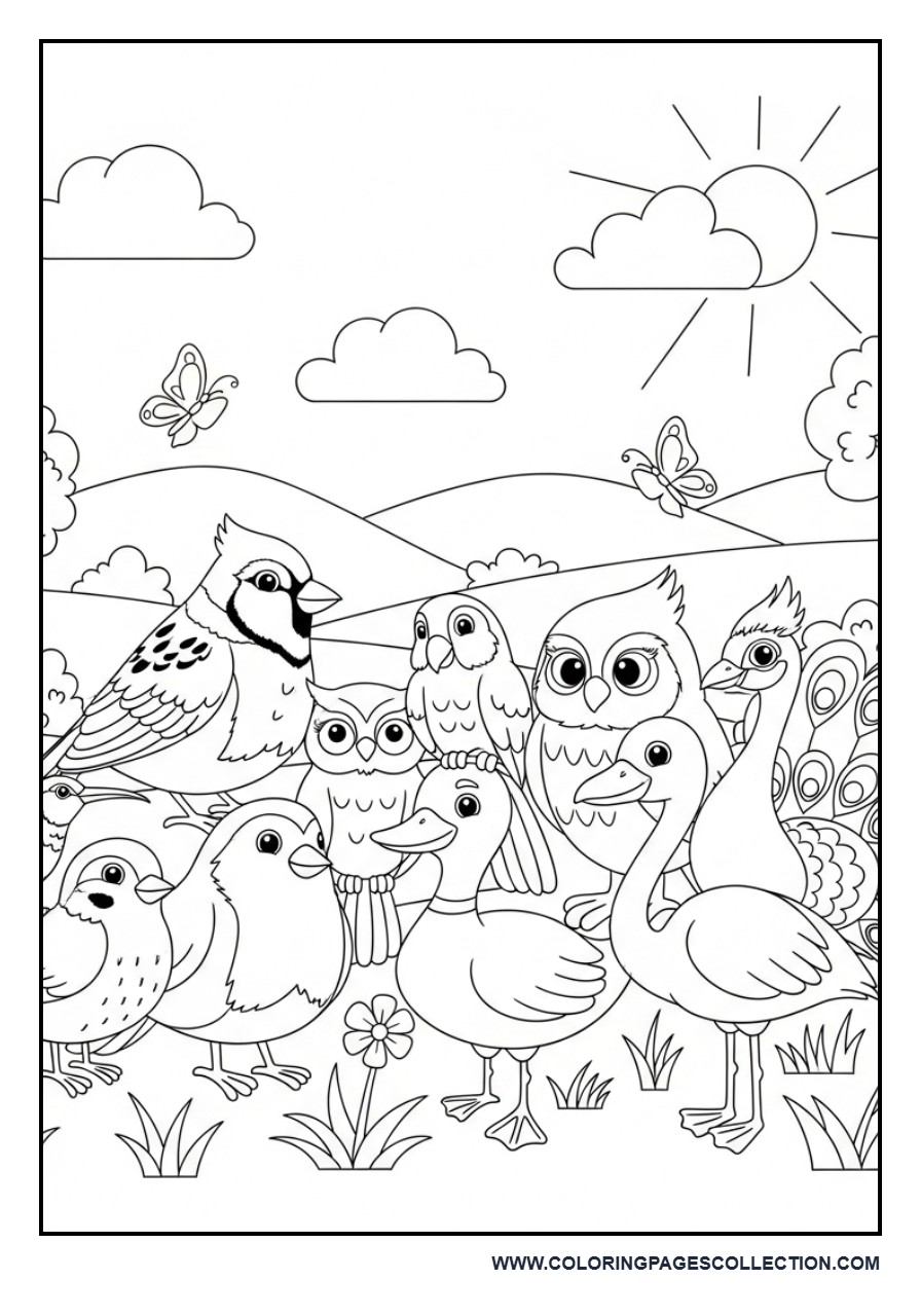 Collection of Popular Birds Together