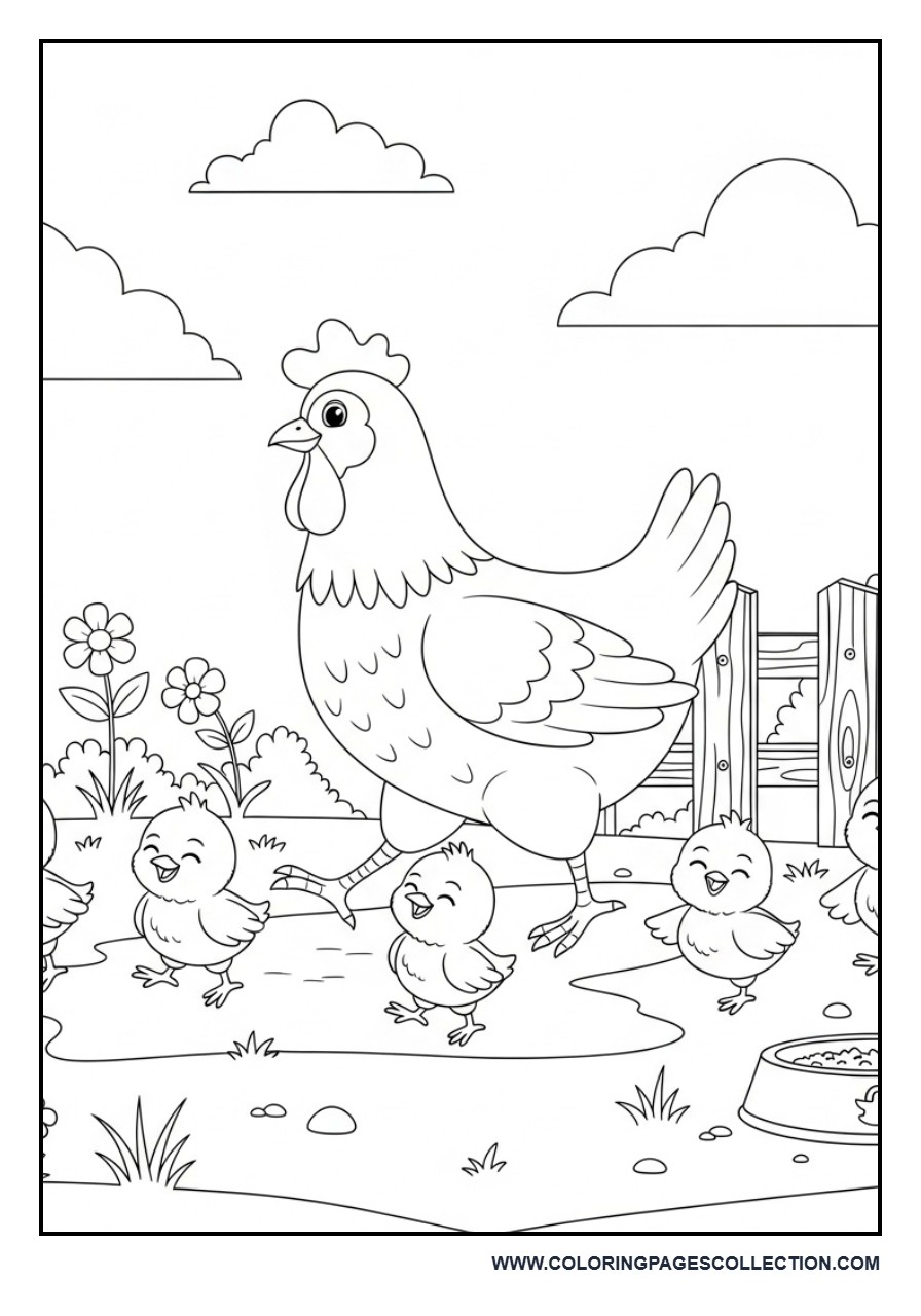 Hen with Her Chicks