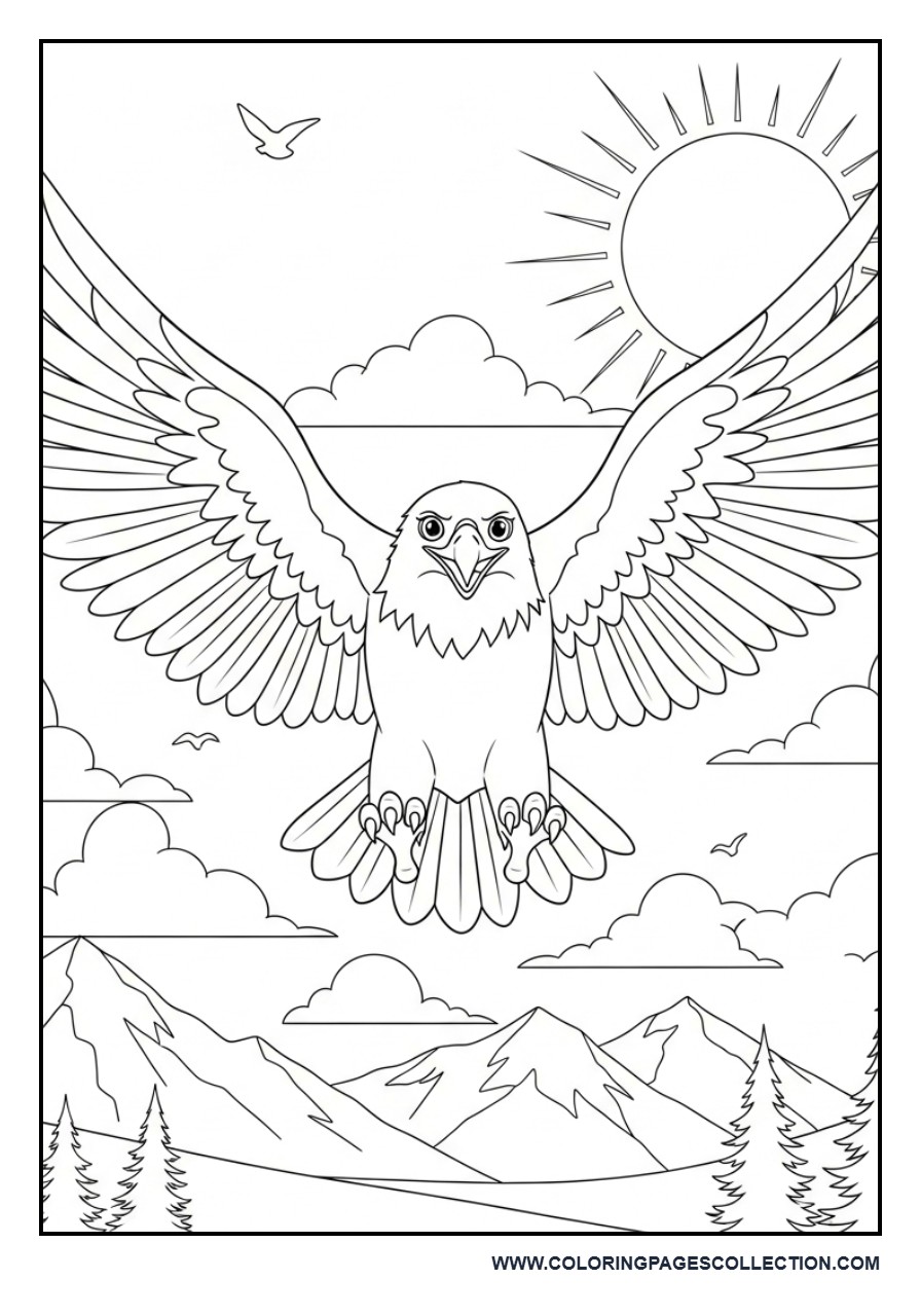 Majestic Eagle Soaring Above the Mountains