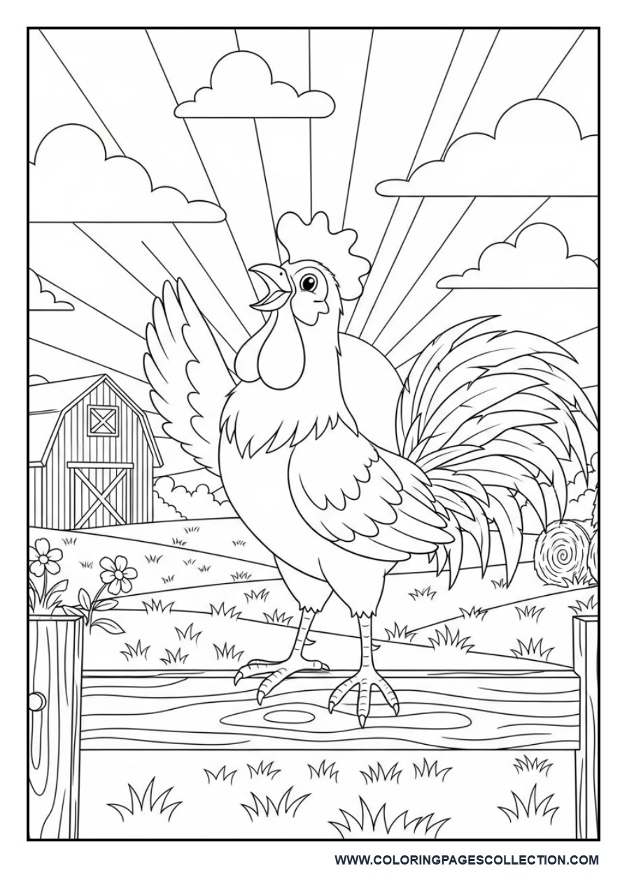 Rooster Greeting the Sunrise