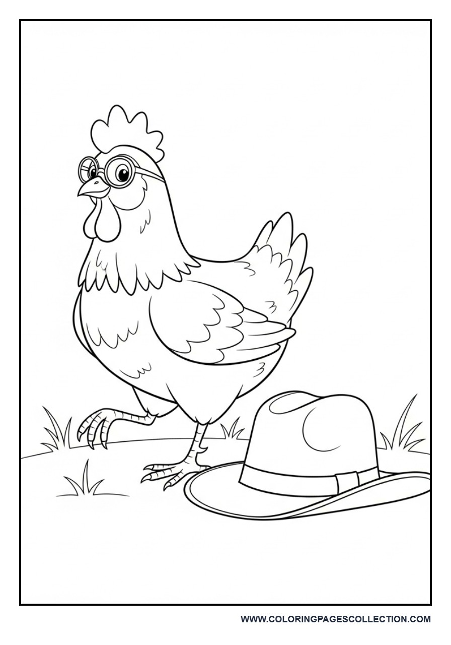 Chicken and Farmer Hat