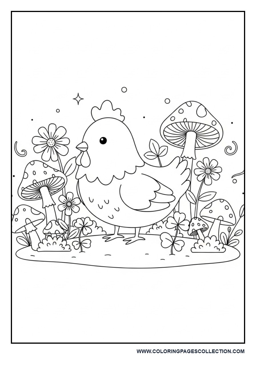 Chicken in Fairy Garden