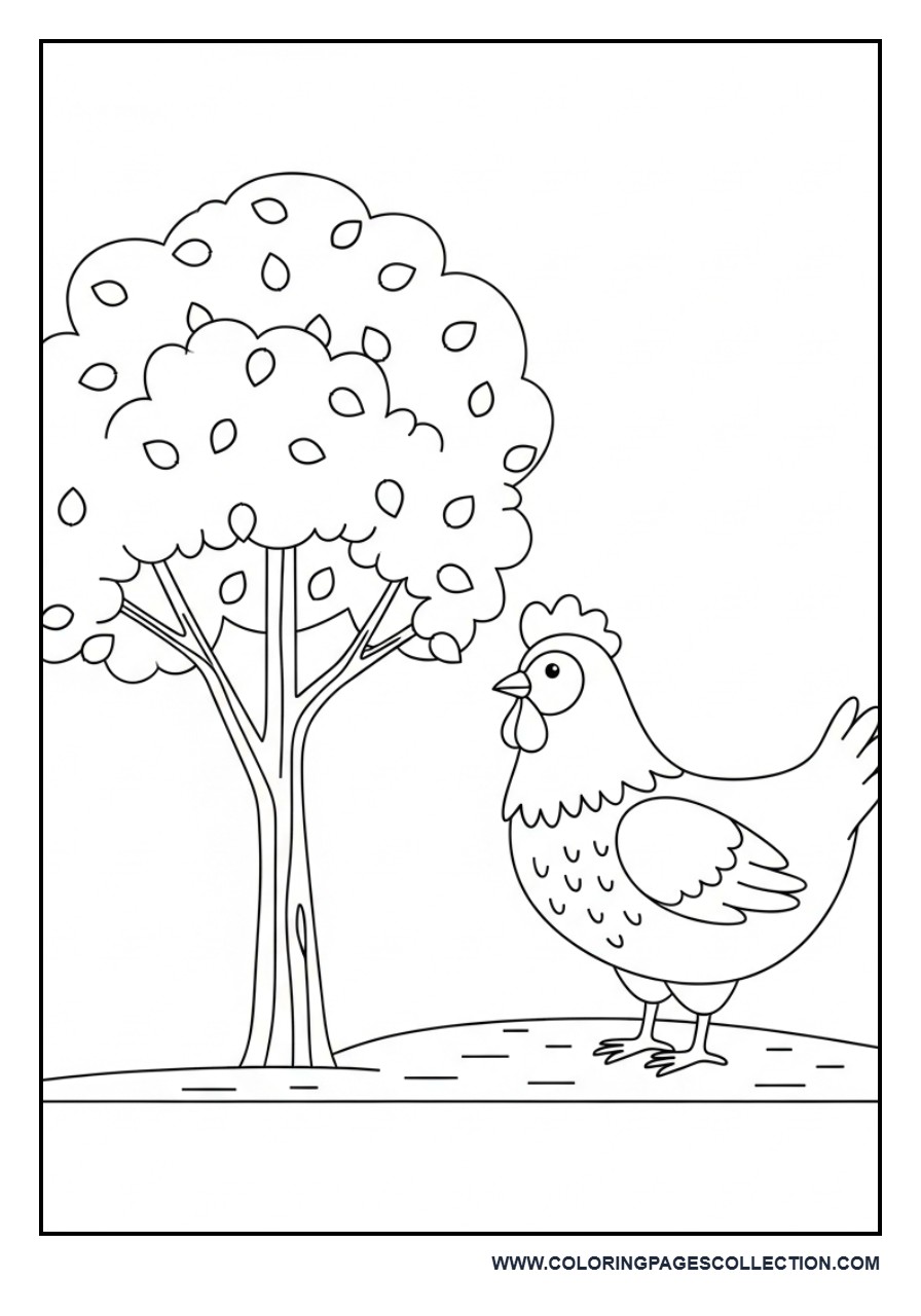 Chicken Near Tree