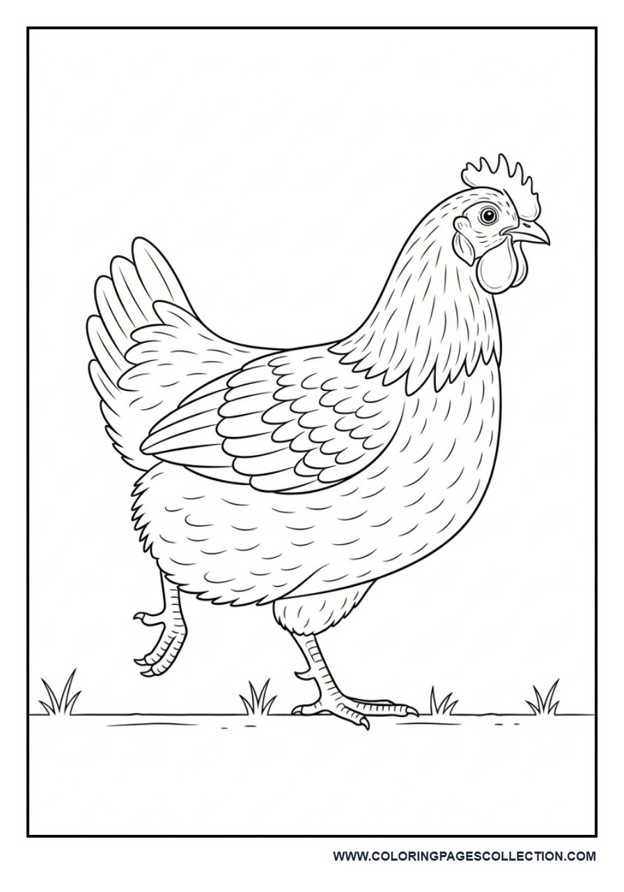 Chicken Walking Naturally