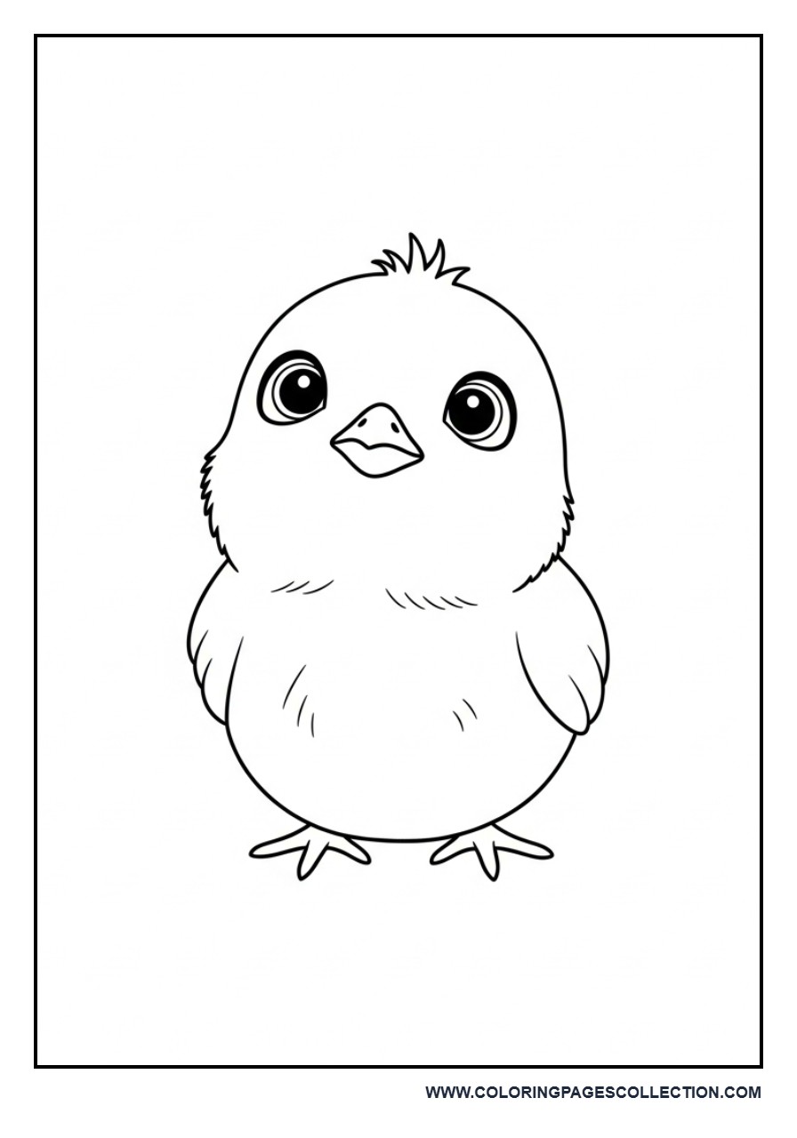 Cute Chick Looking Up