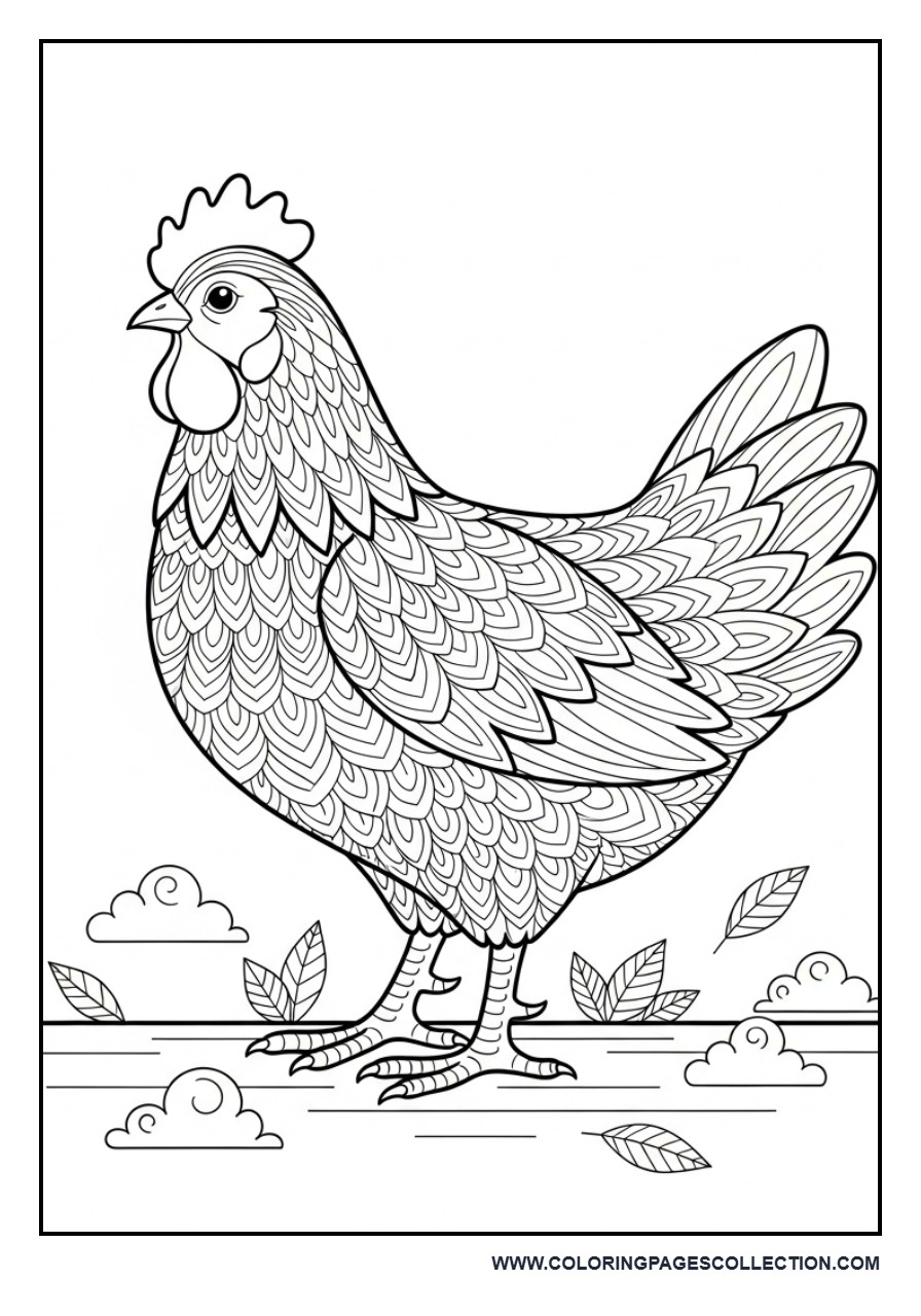 Decorative Chicken with Simple Background