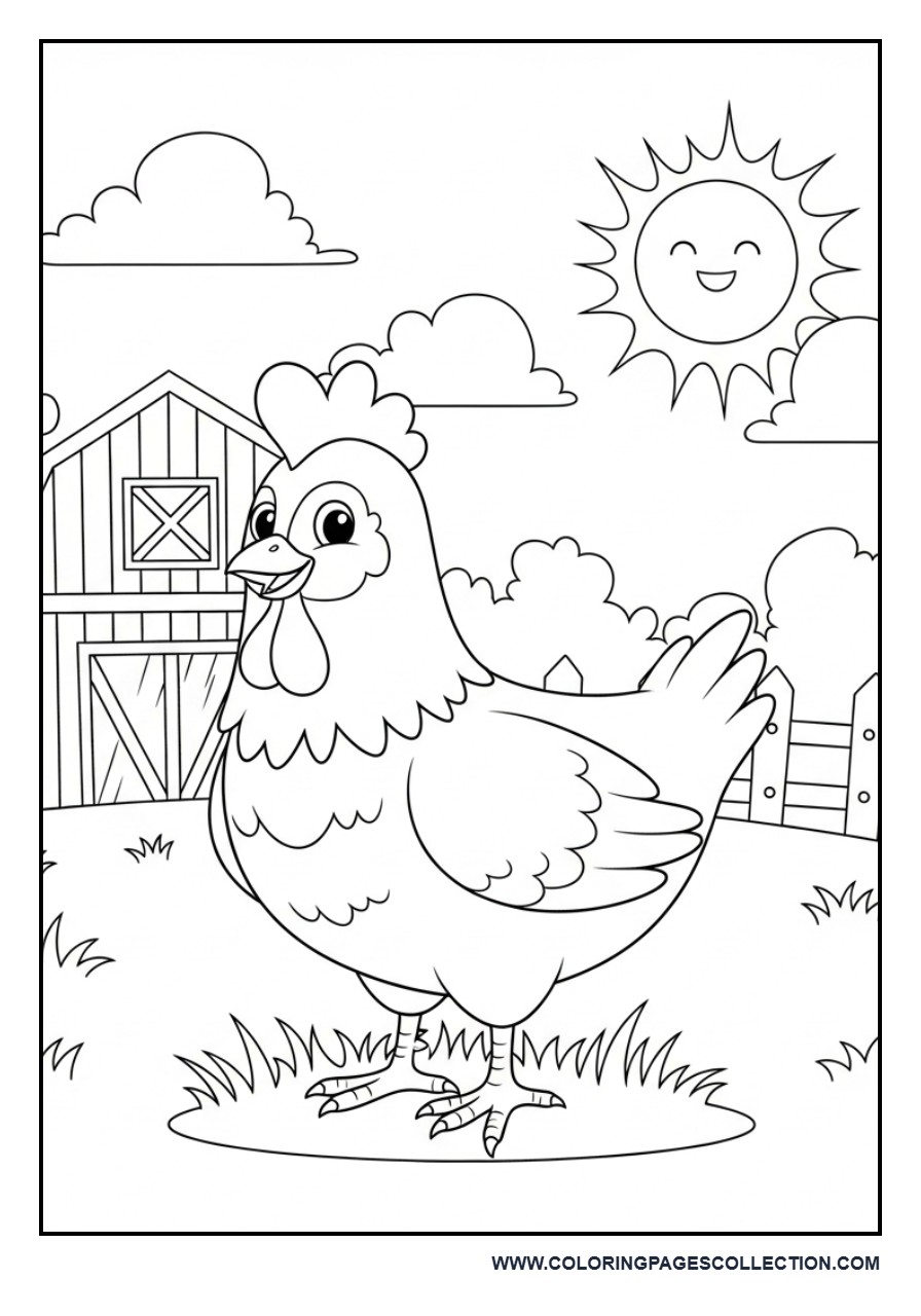 Happy Chicken Farm Scene