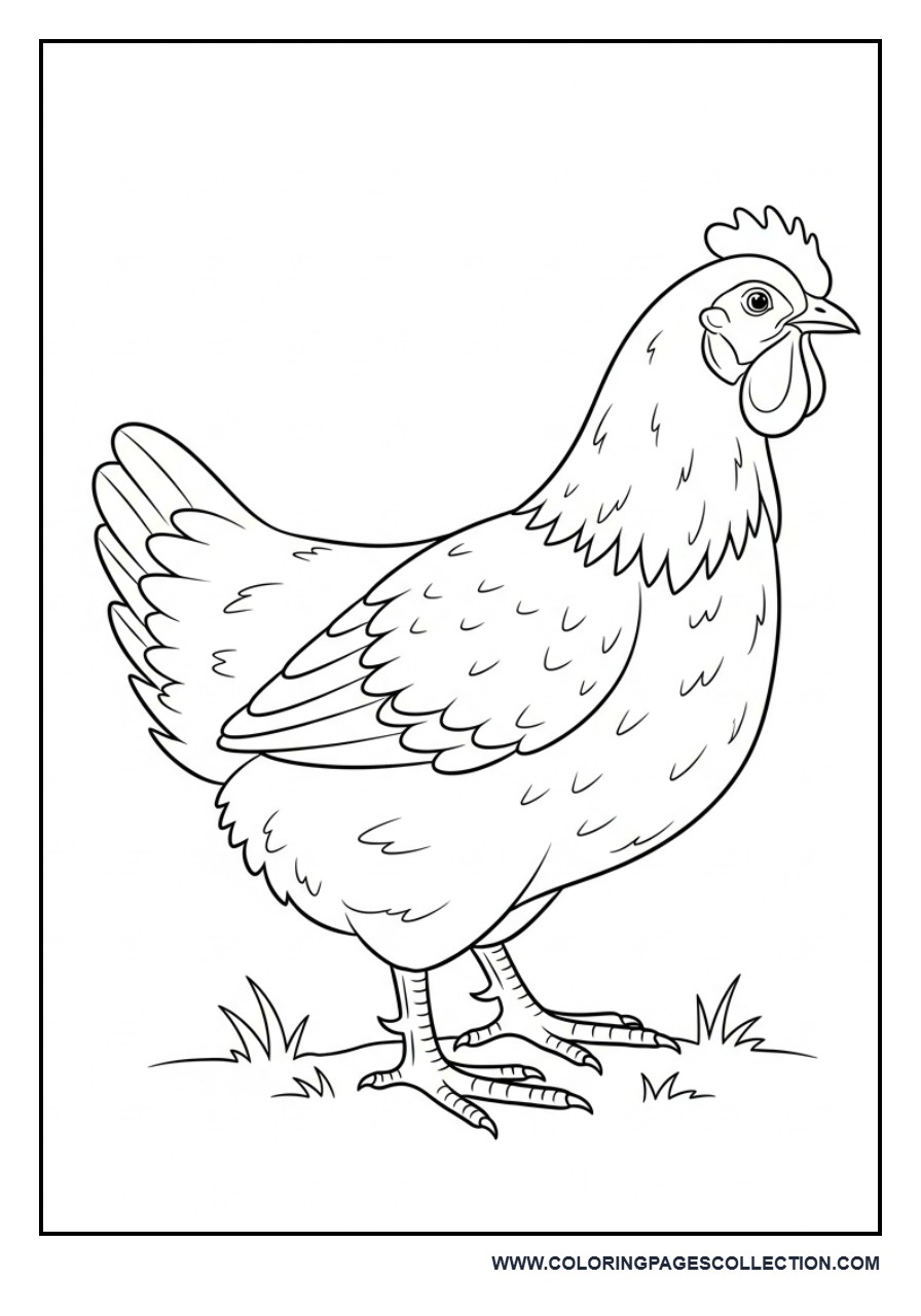 Realistic Hen Standing
