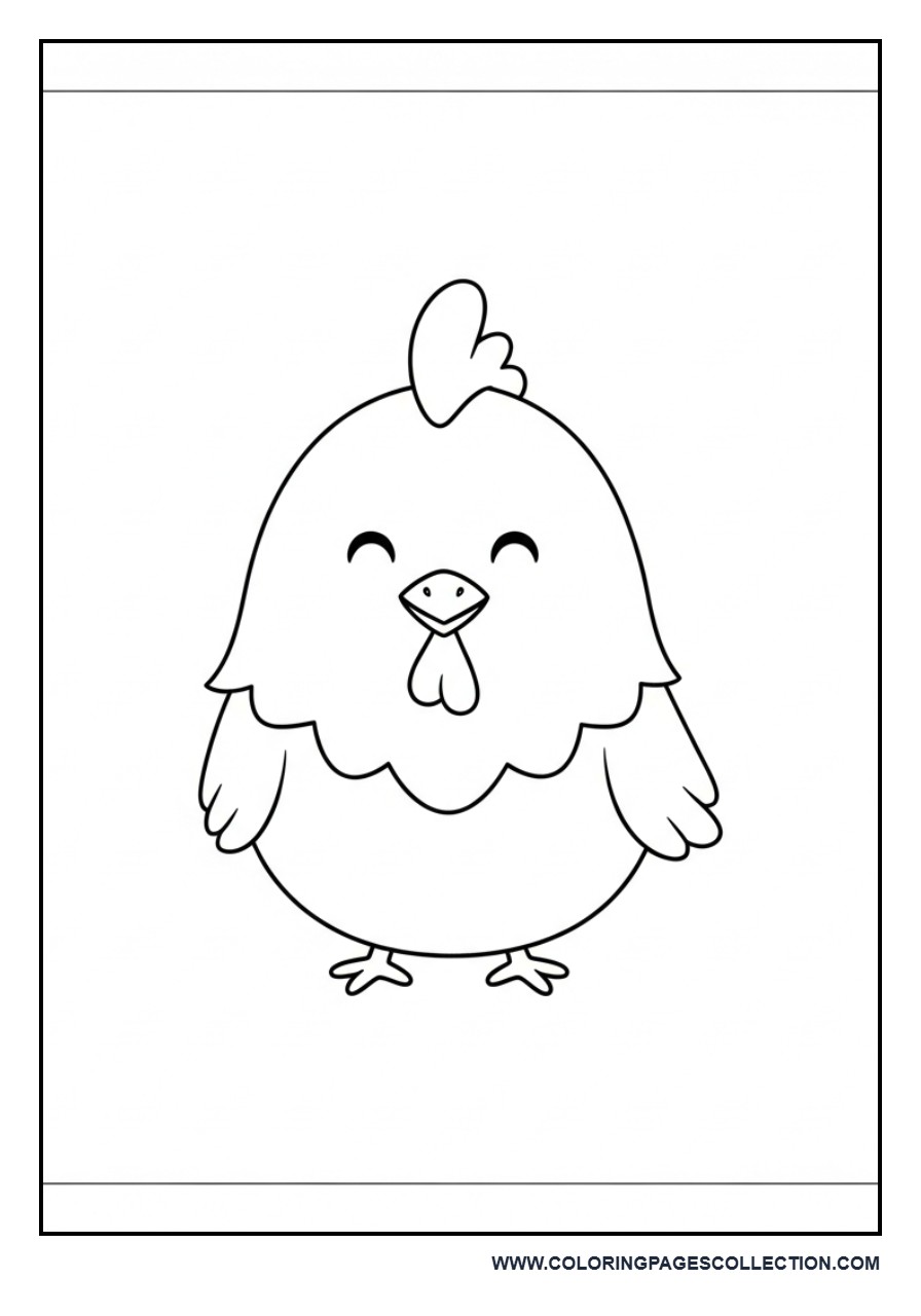 Smiling Cartoon Chicken