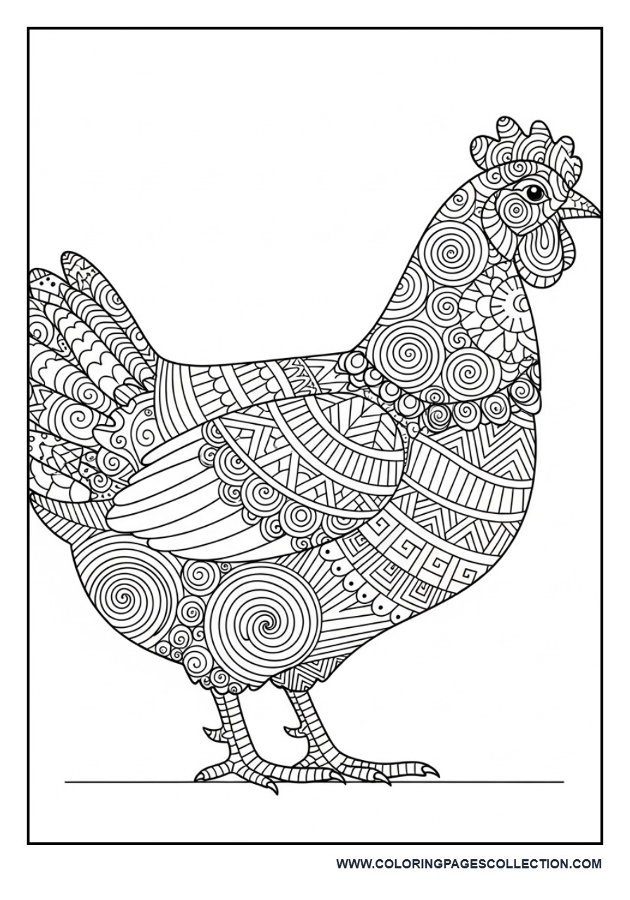 Zentangle Chicken Design