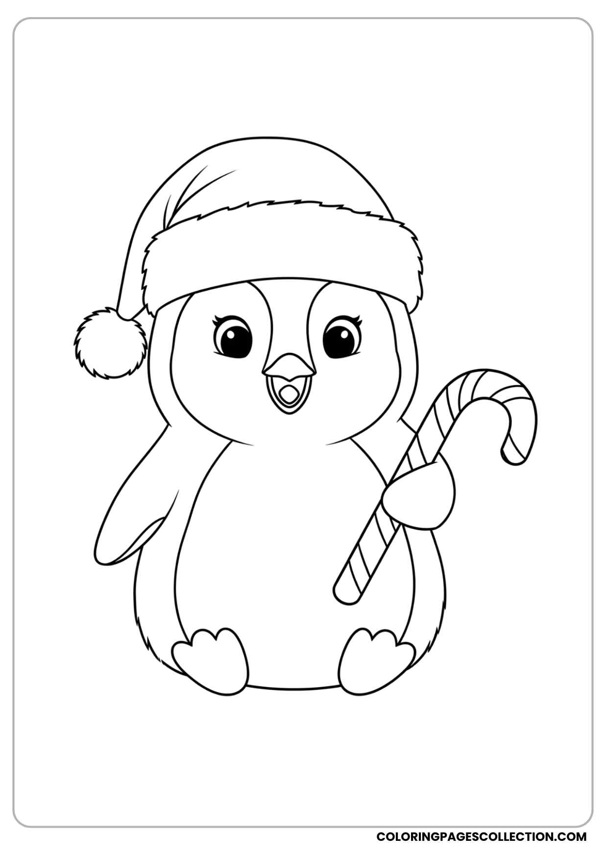 christmas penguin coloring page