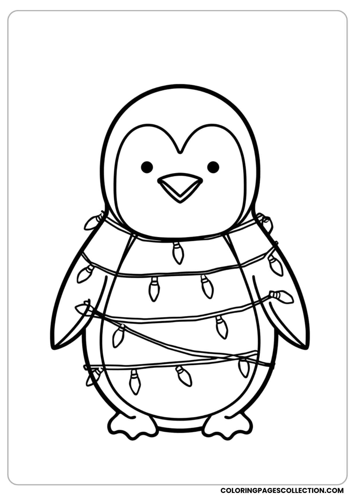 christmas penguin coloring page