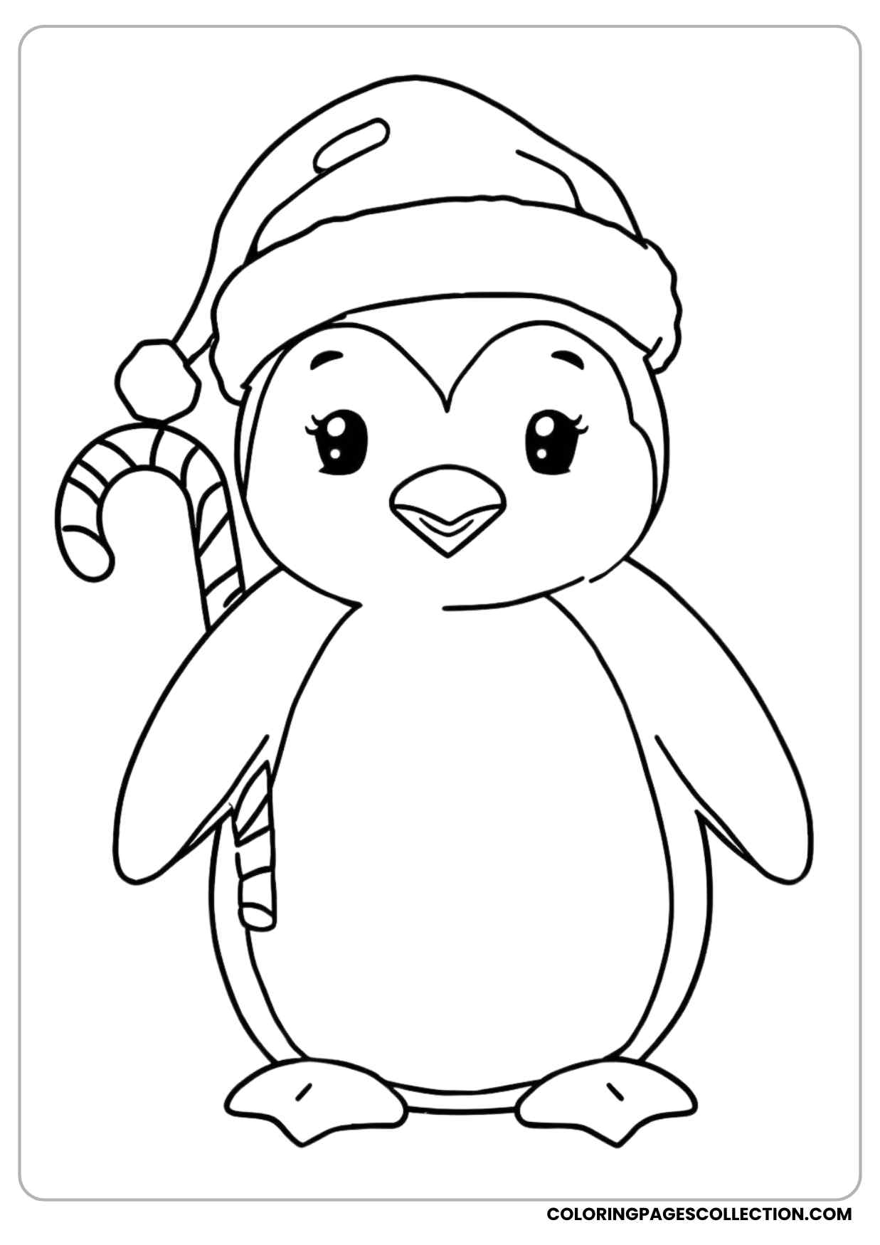 christmas penguin coloring page