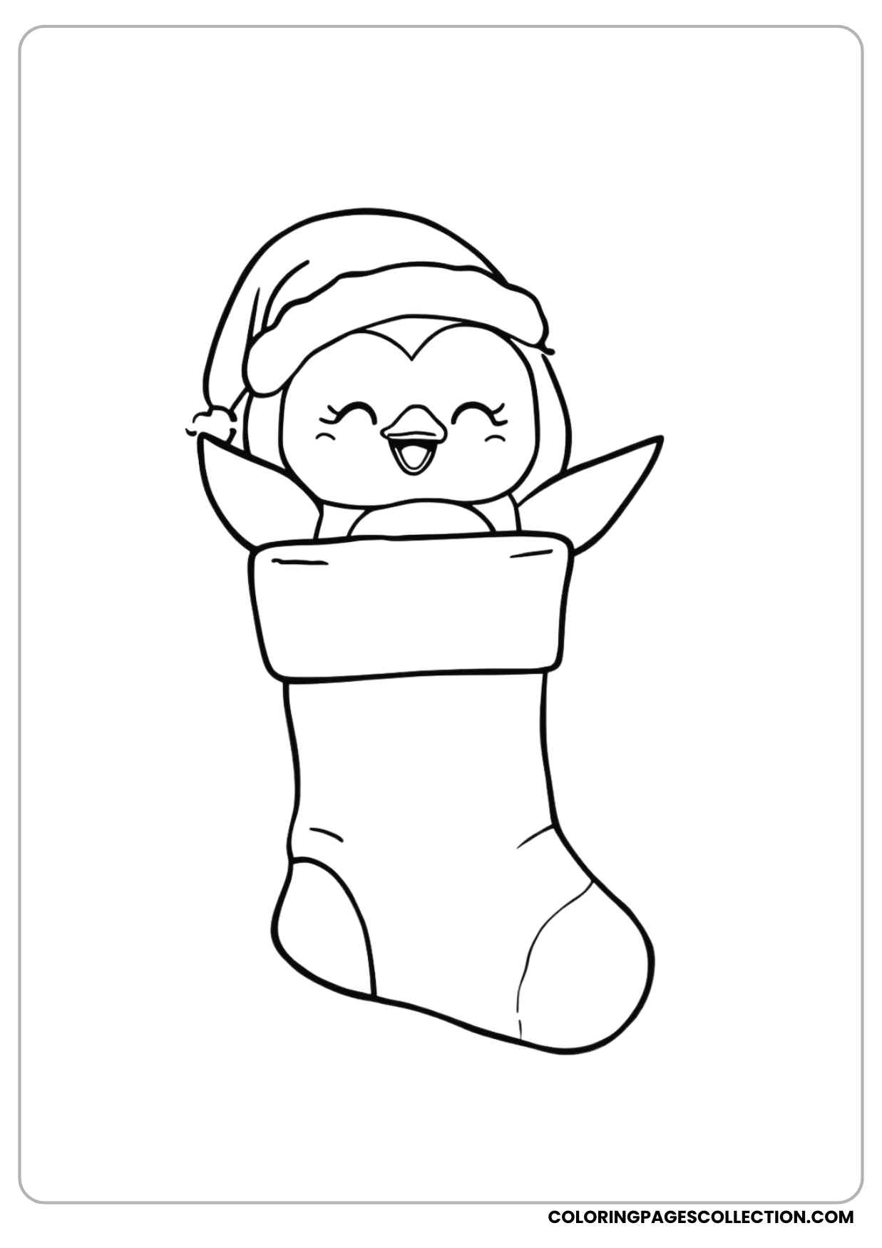 christmas penguin coloring page