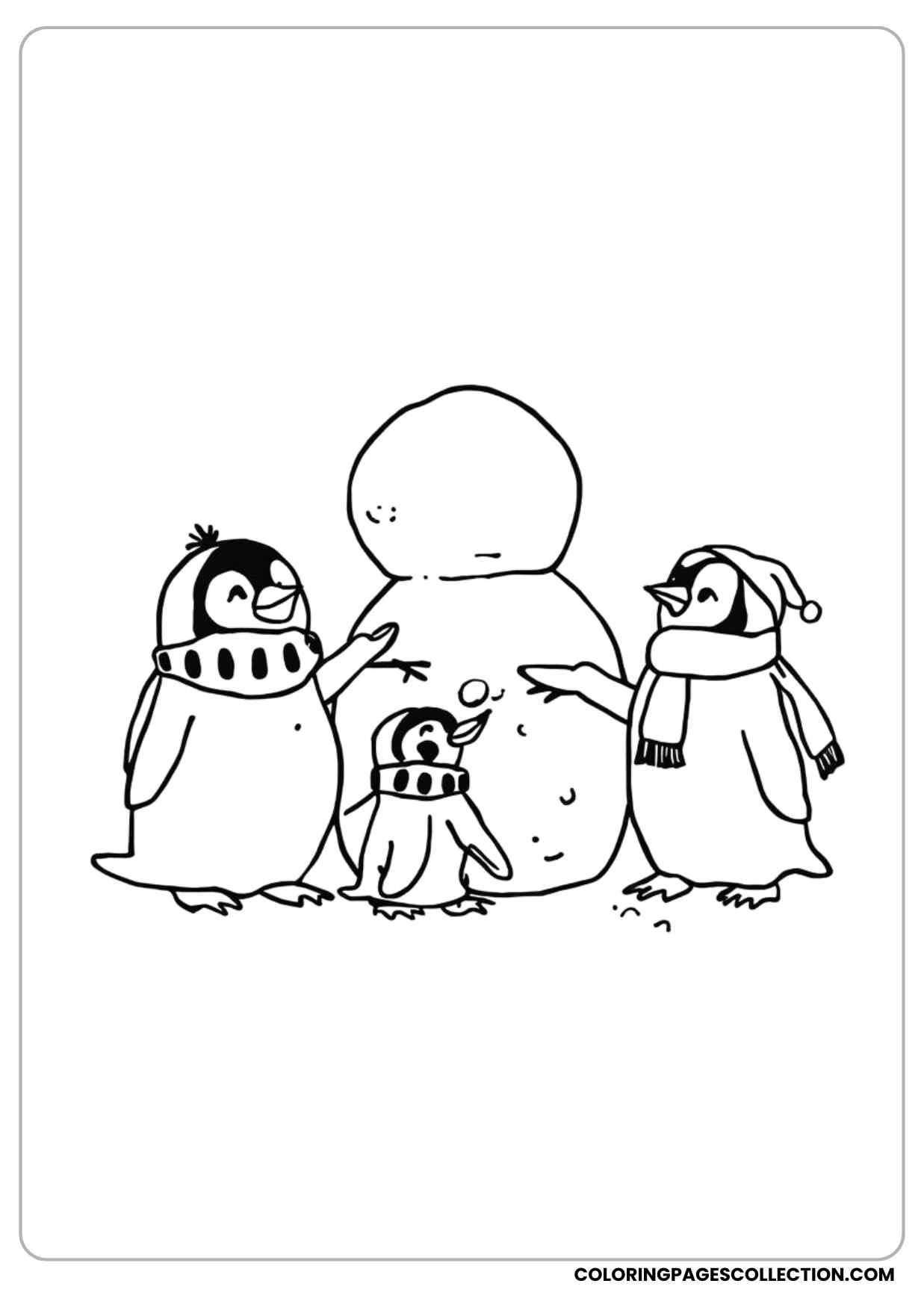 christmas penguin coloring page