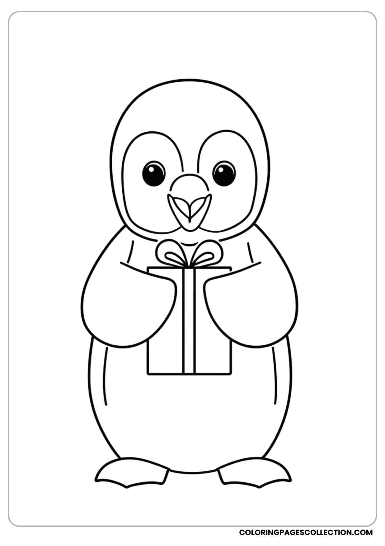 christmas penguin coloring page