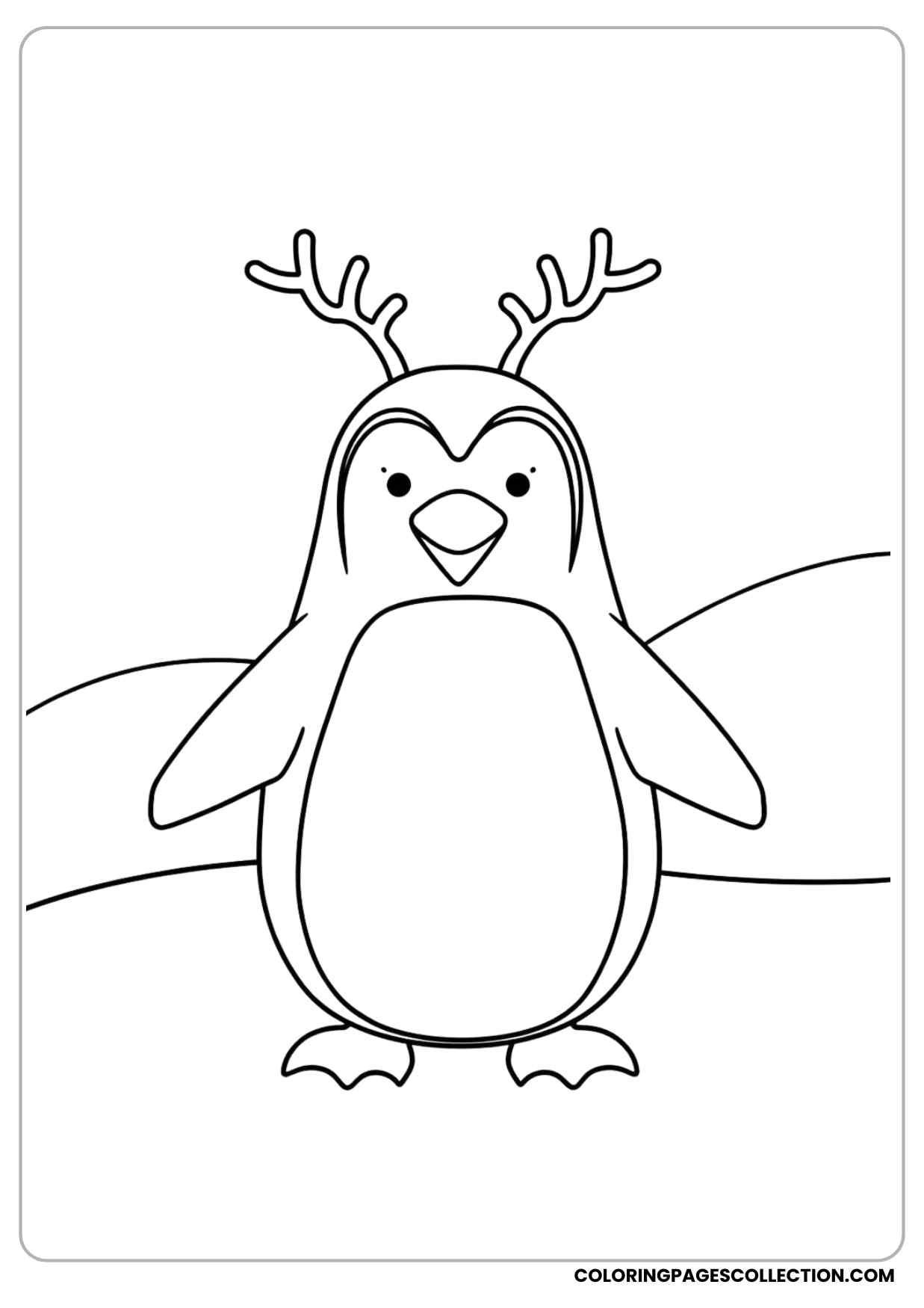 christmas penguin coloring page