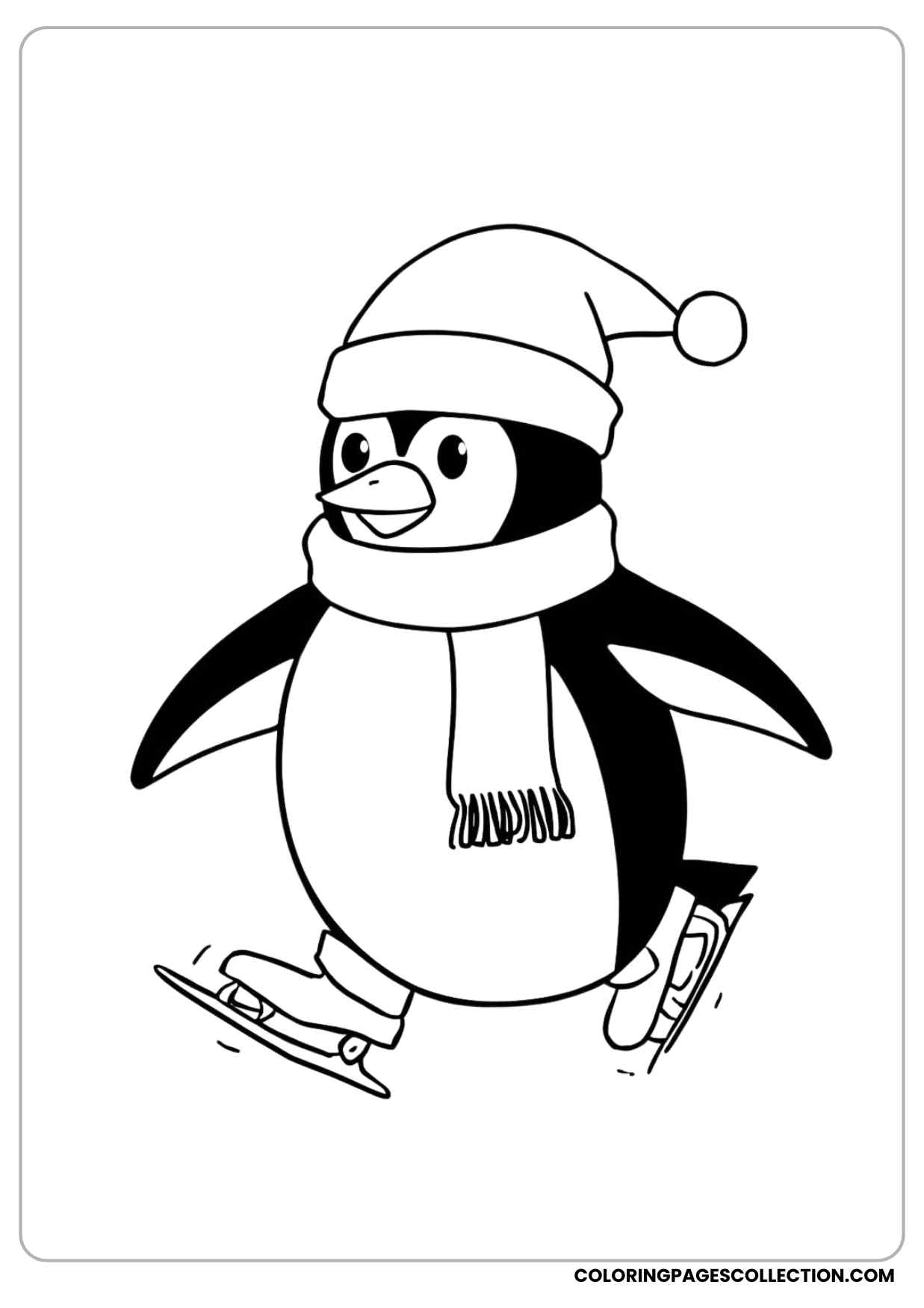 christmas penguin coloring page