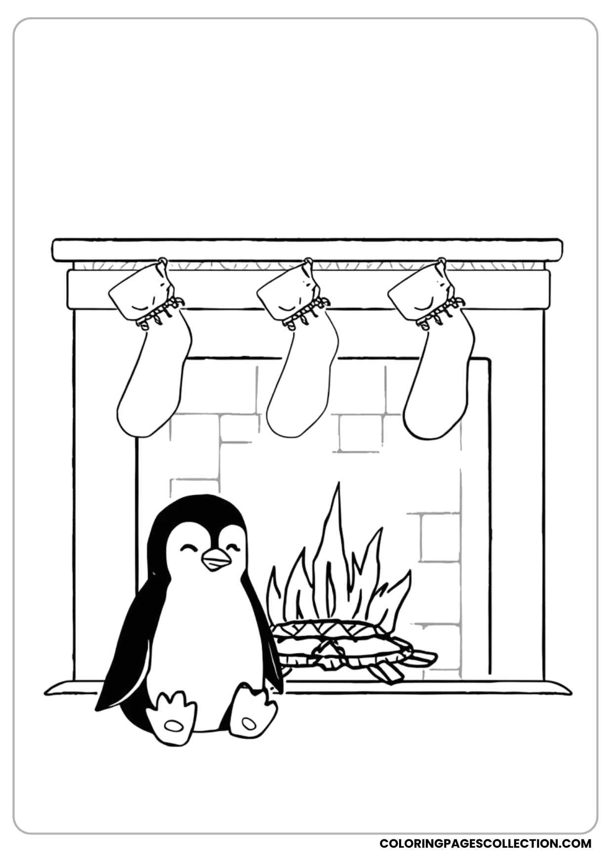 christmas penguin coloring page