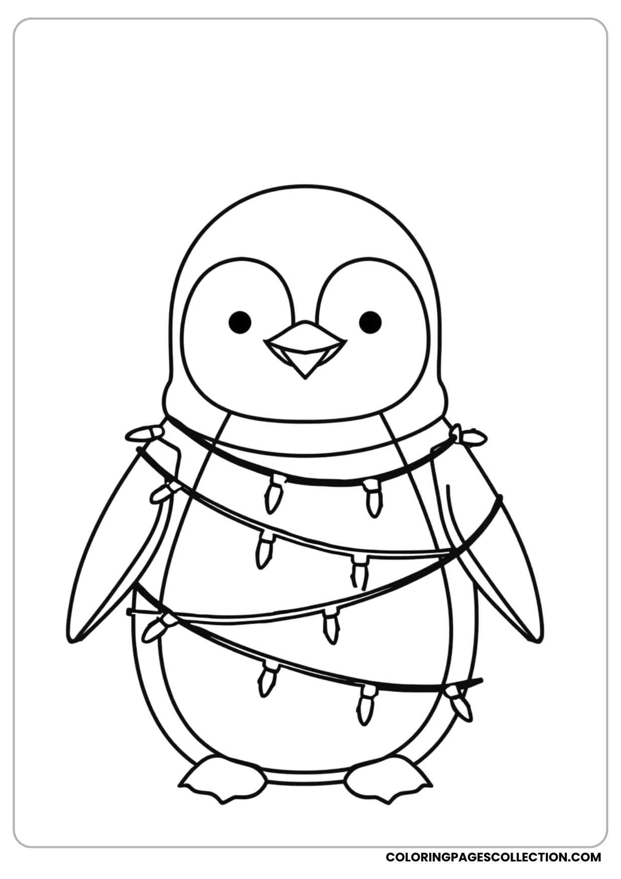 christmas penguin coloring page