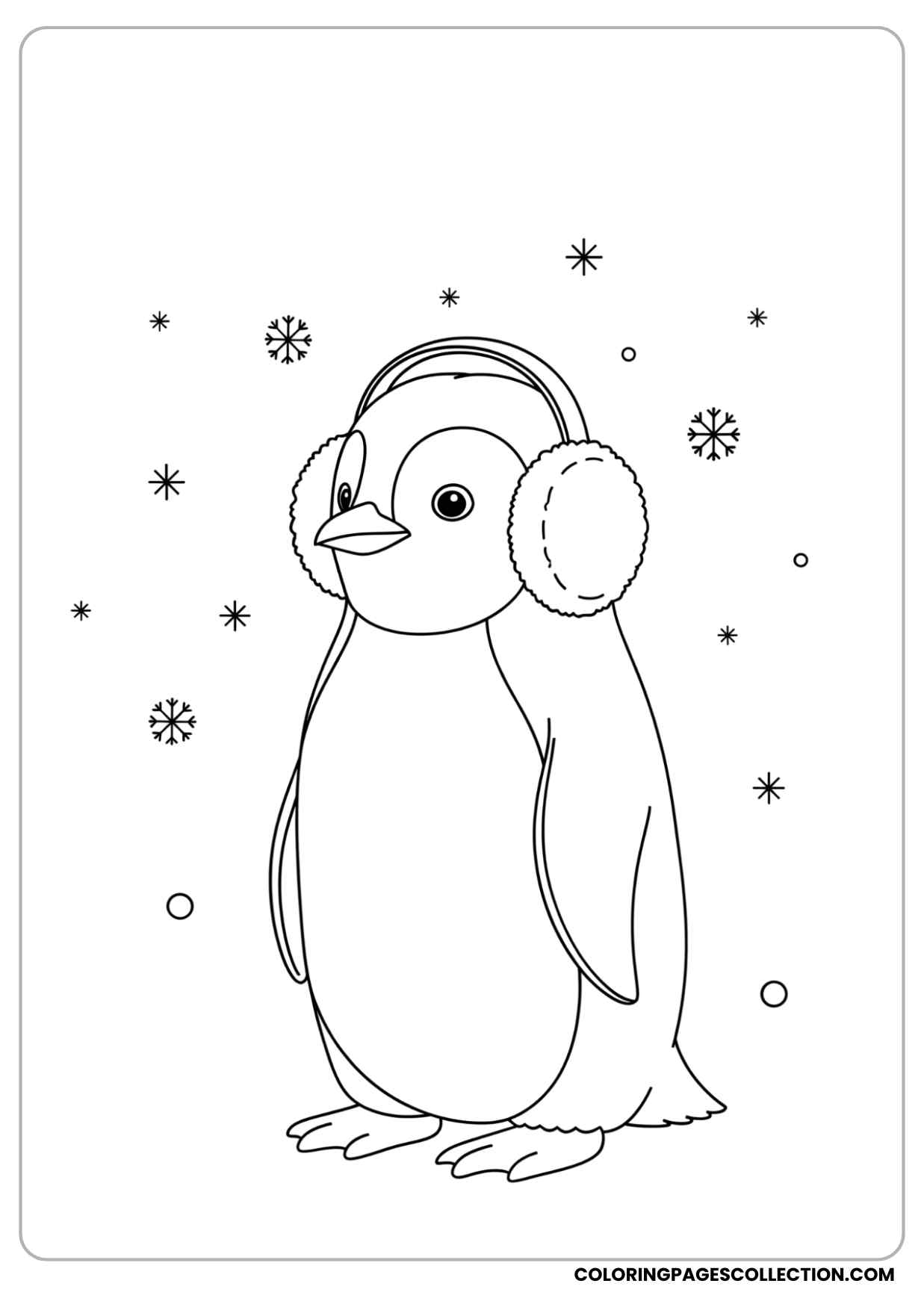 christmas penguin coloring page