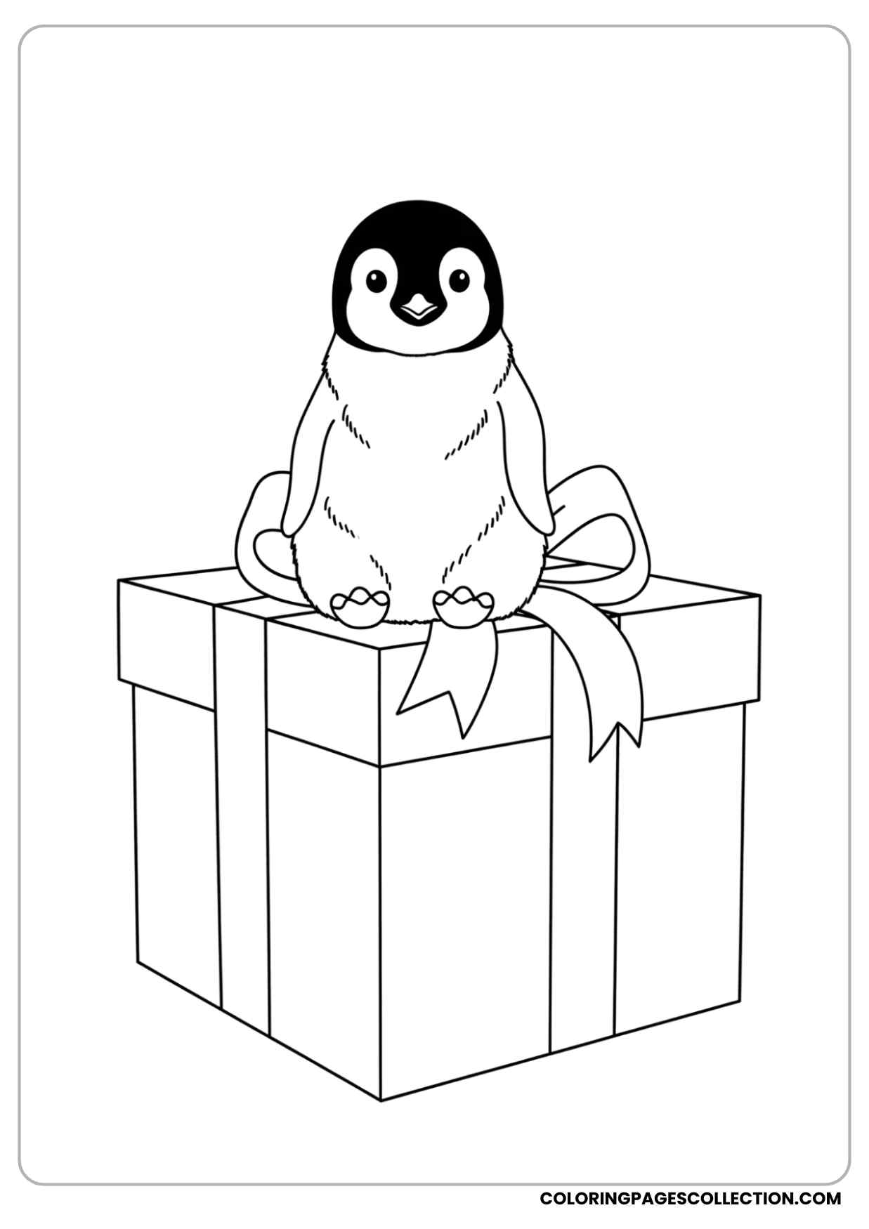 christmas penguin coloring page
