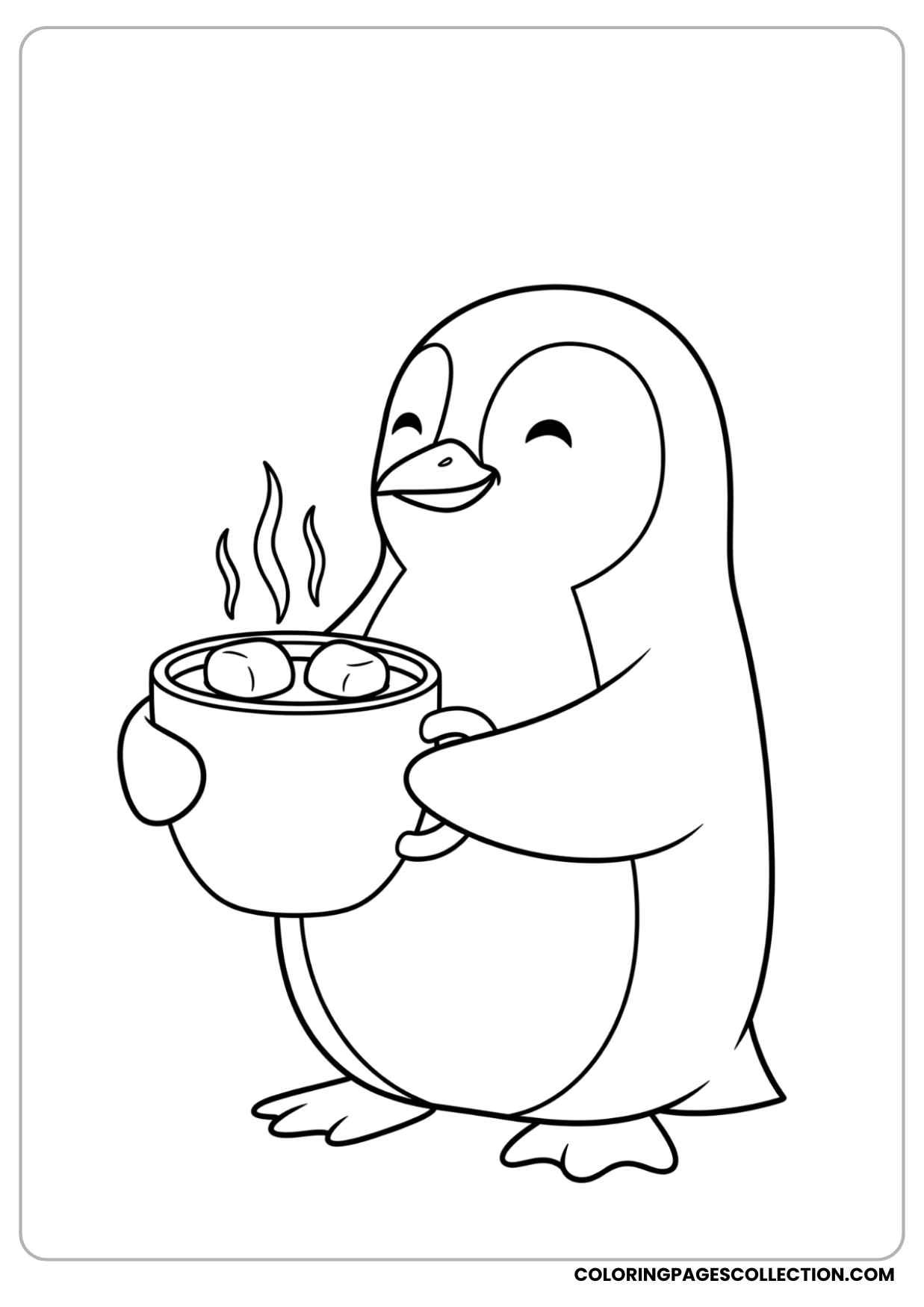 christmas penguin coloring page
