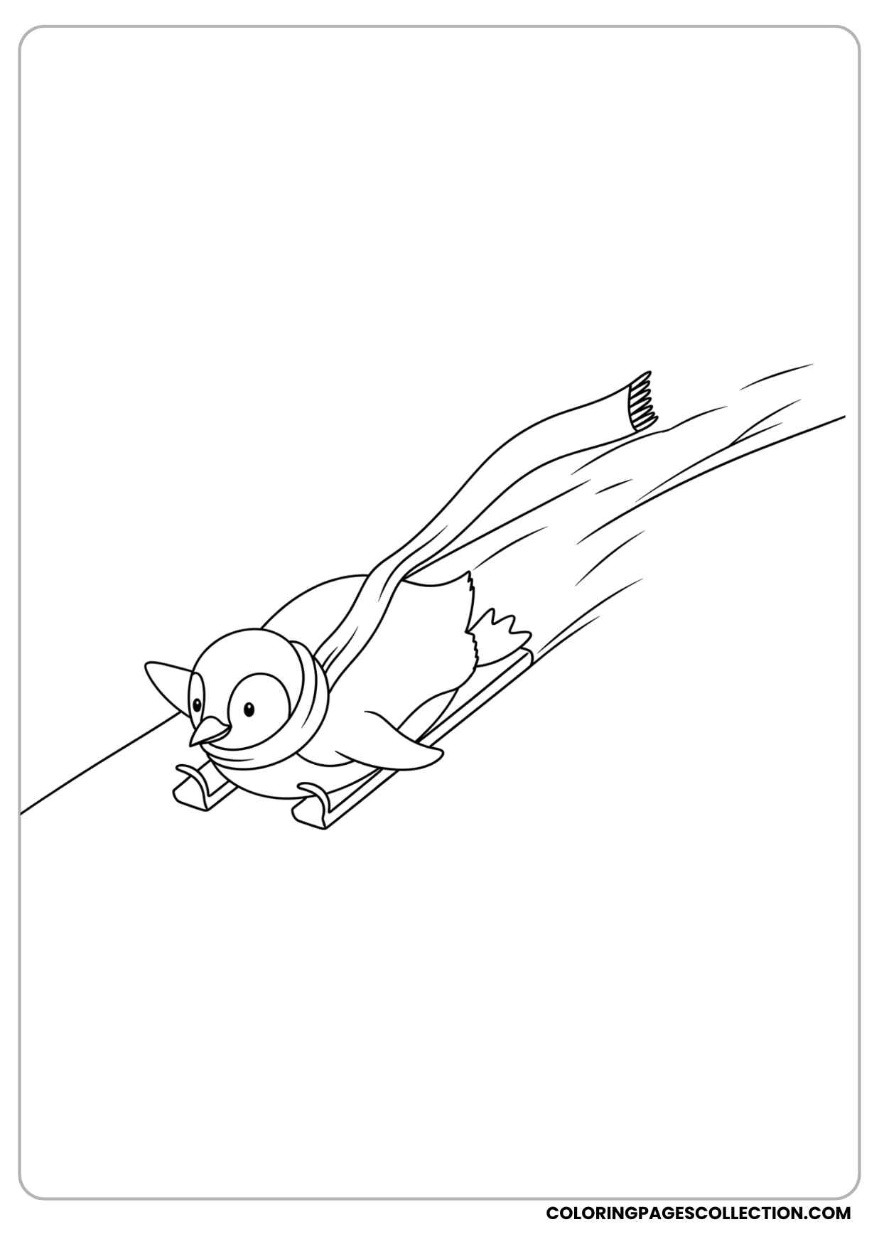 christmas penguin coloring page