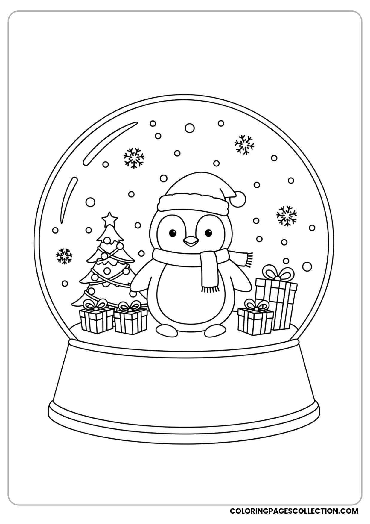 christmas penguin coloring page