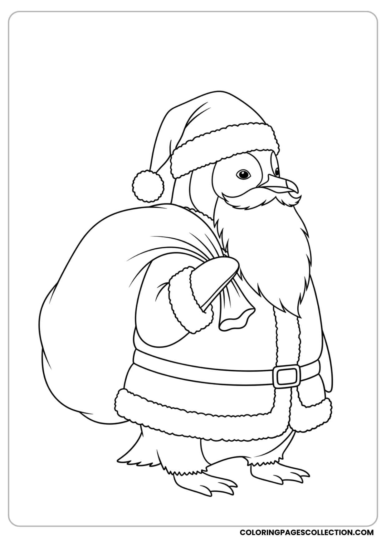 christmas penguin coloring page
