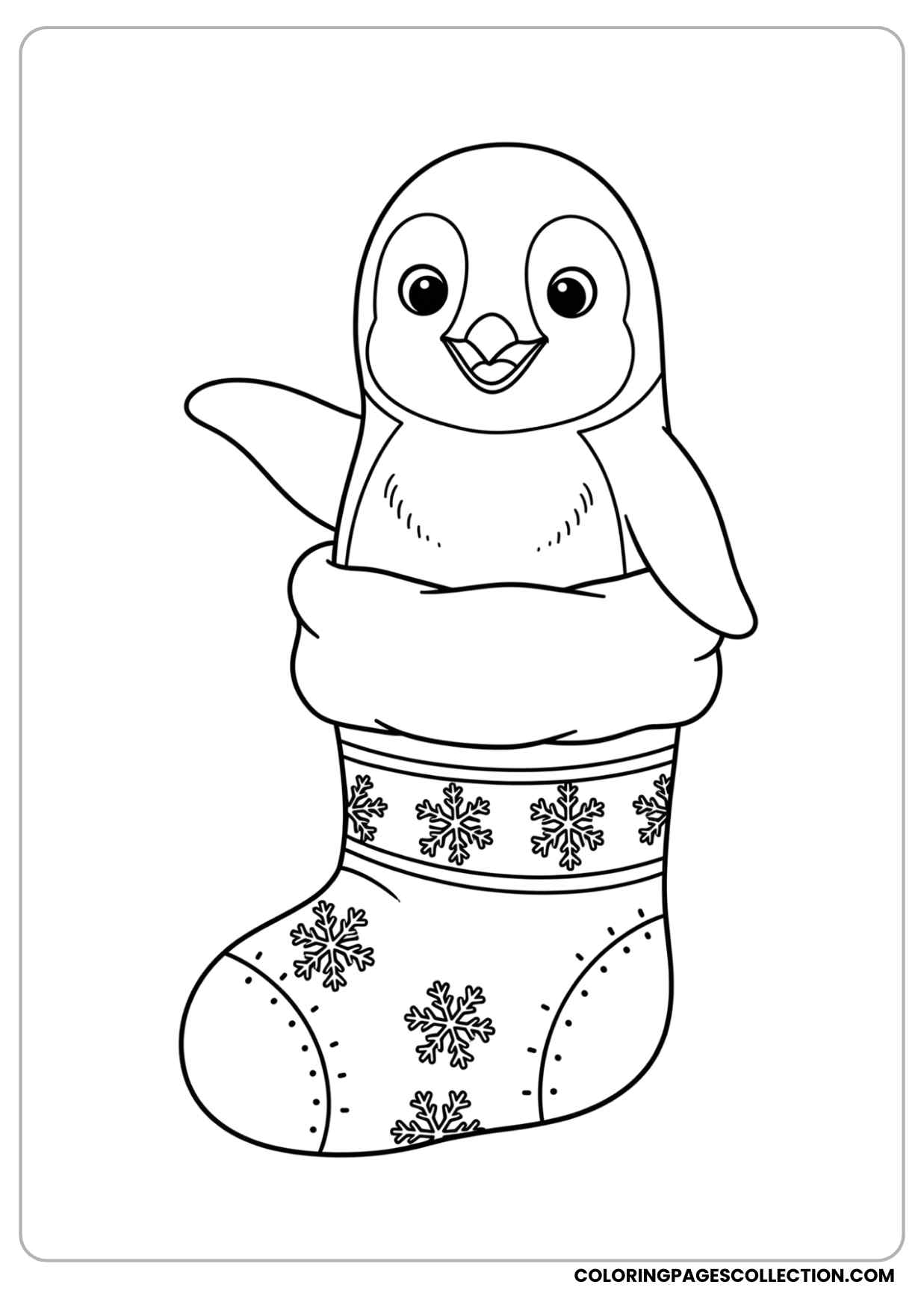 christmas penguin coloring page
