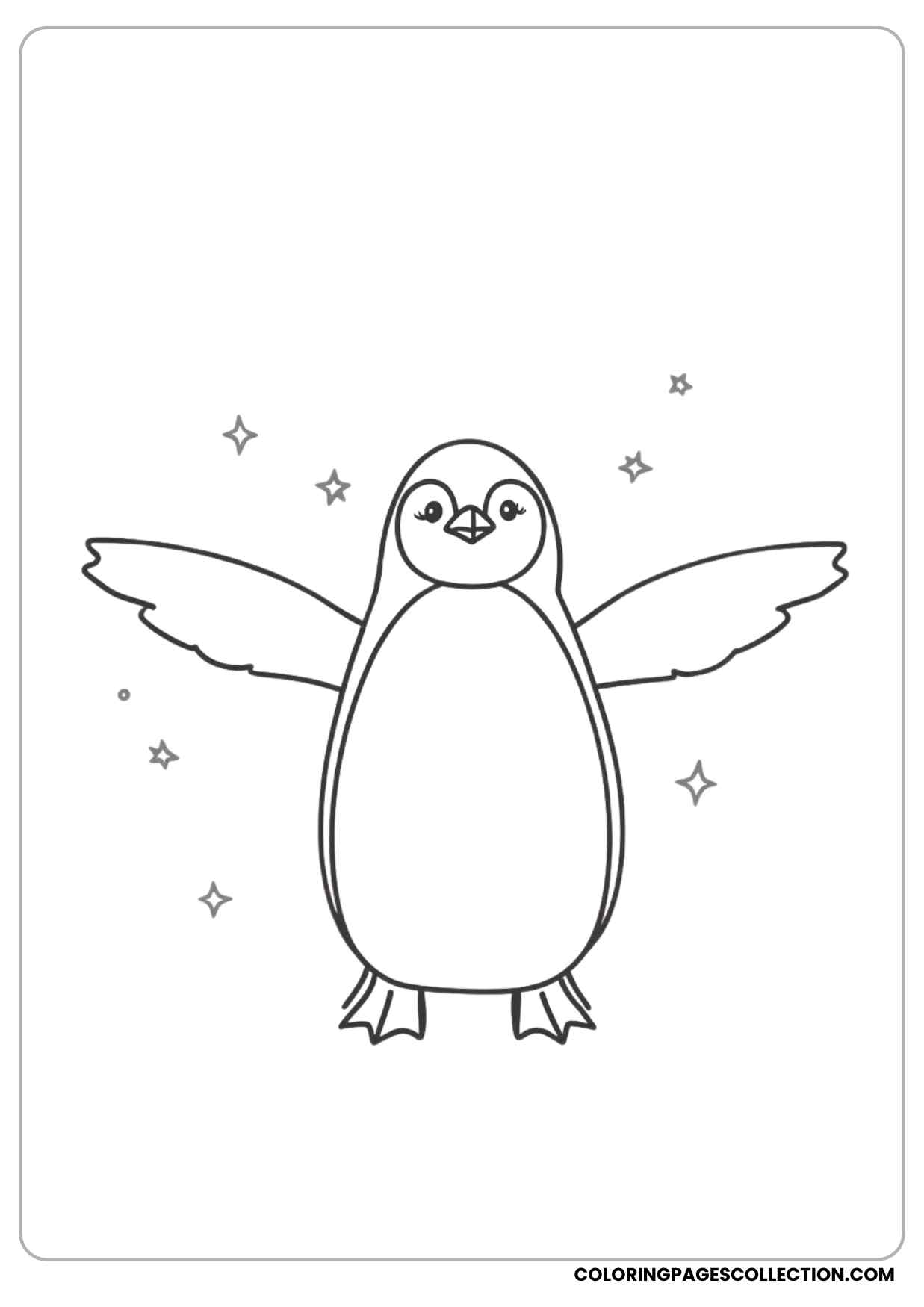 christmas penguin coloring page