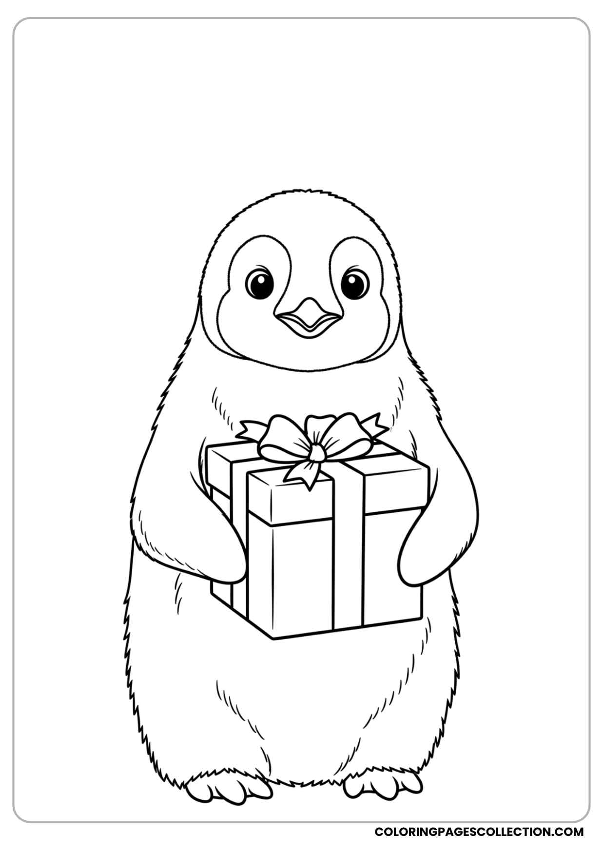 christmas penguin coloring page