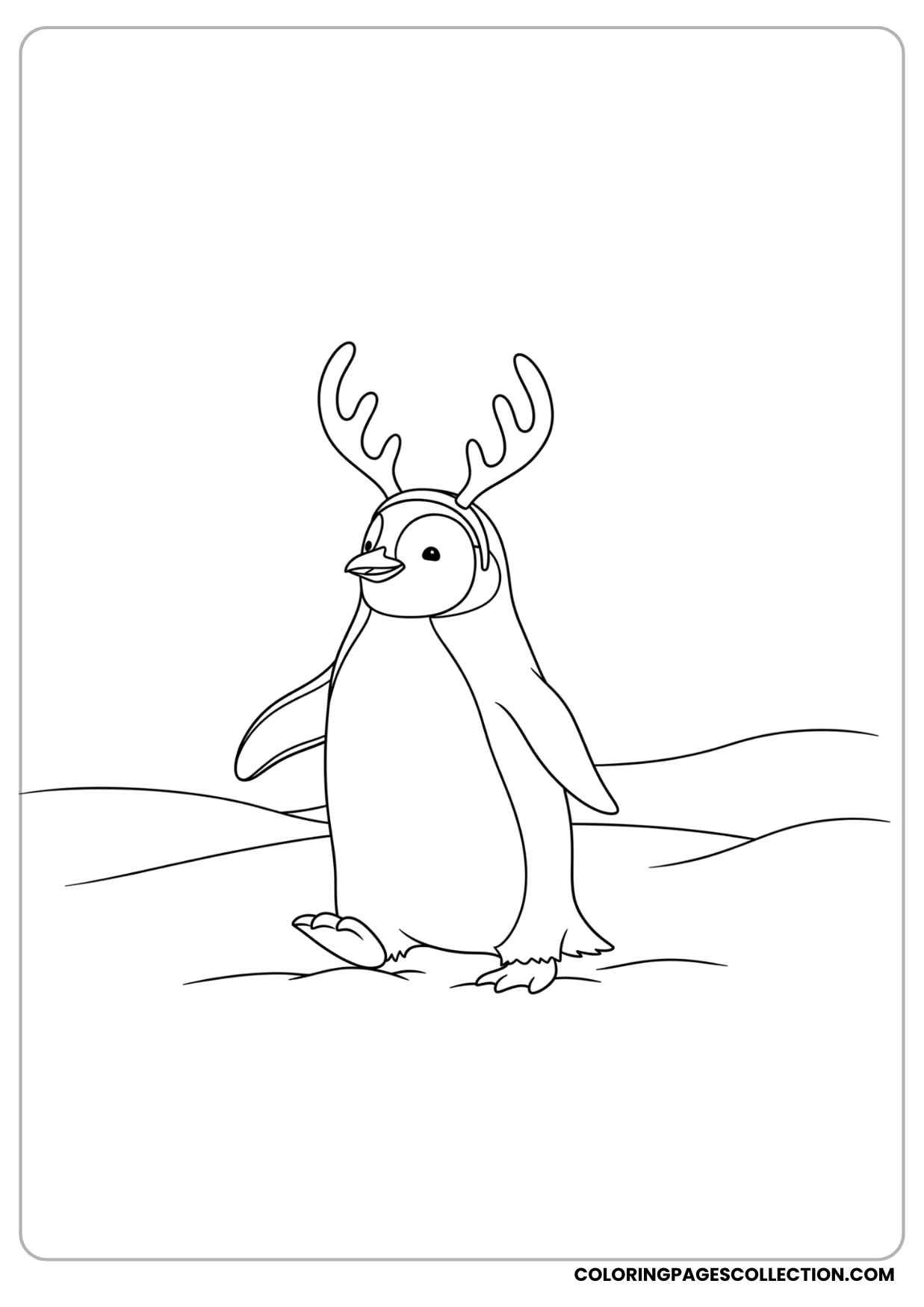 christmas penguin coloring page