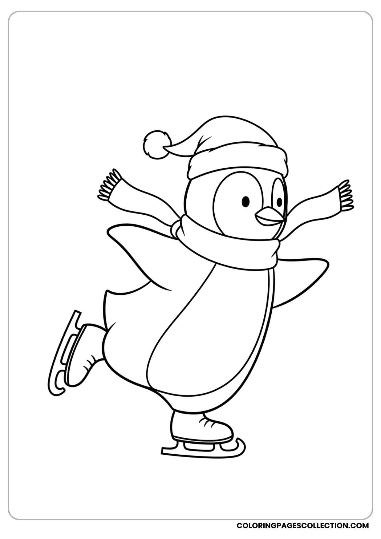 christmas penguin coloring page
