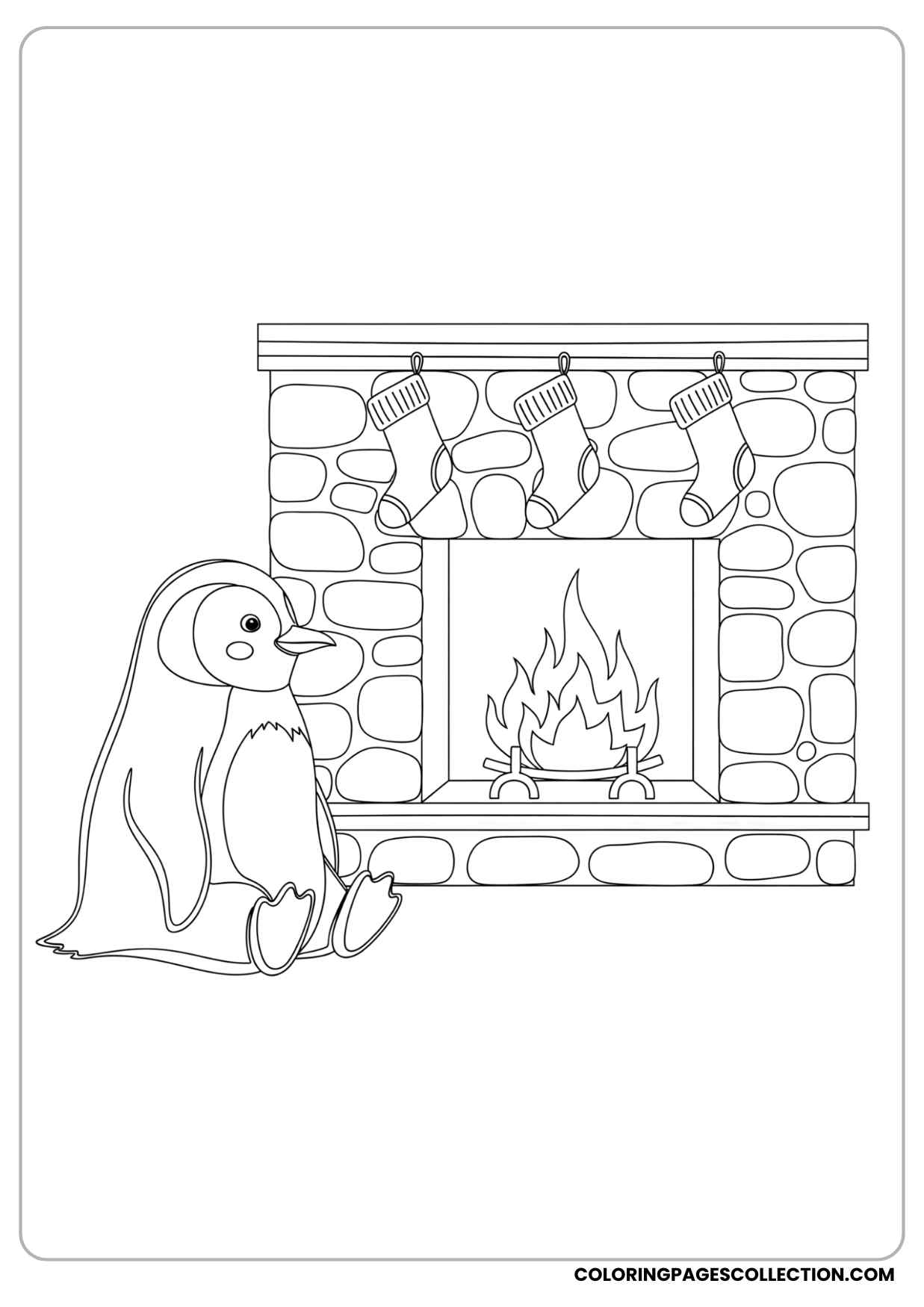 christmas penguin coloring page