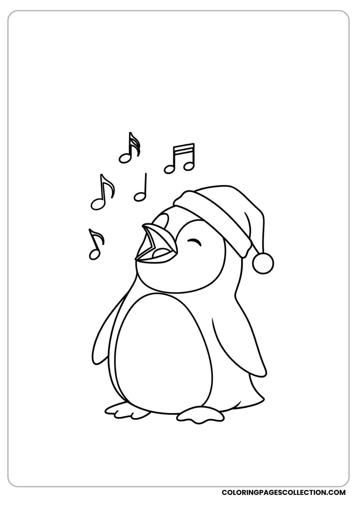christmas penguin coloring page