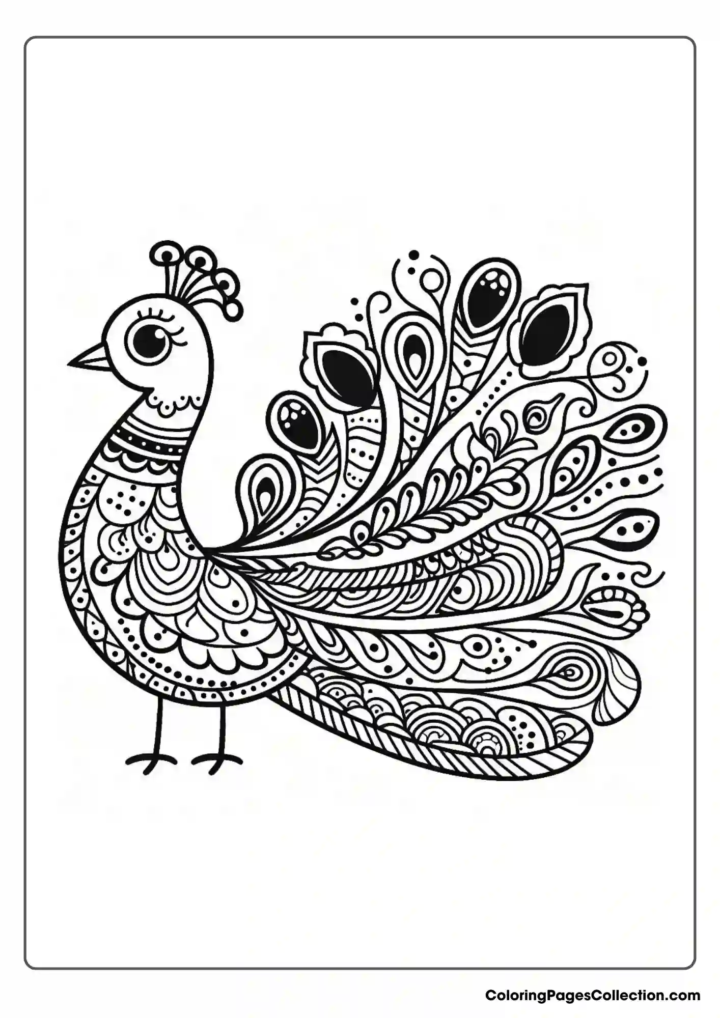 Peacock With Slightly Stylized Body